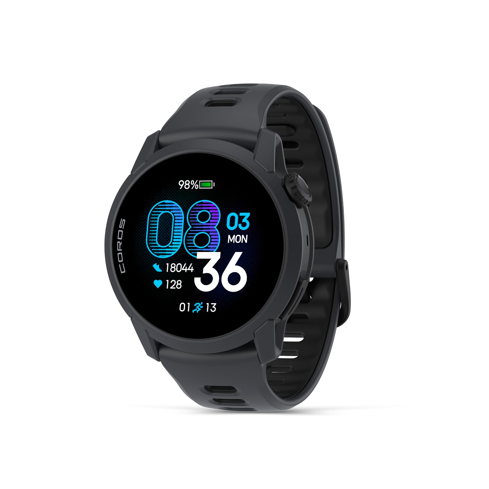 COROS PACE 4 Ultralight Sport GPS Watch (Black Silicone, Standard) 1.2" AMOLED Touchscreen,19 days of daily use, Voice Control, Advanced Training Tools, Accurate GPS, Heart Rate Monitor