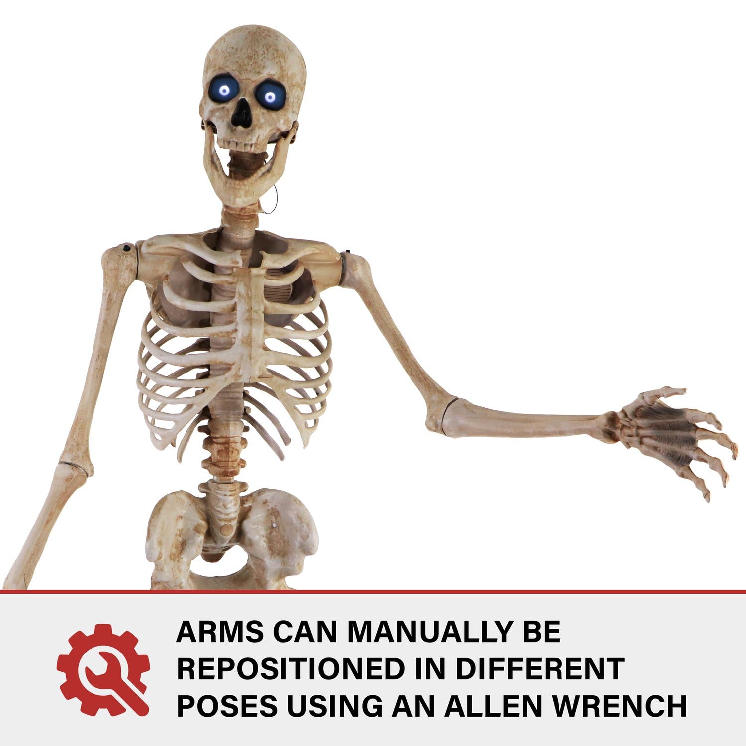Haunted Hill Farm 8.0-Ft. Motion-Activated Towering Skeleton Animatronic Motion-Activated 8-Ft Towering Skeleton, Plug-In, Talking, Indoor or Outdoor Decoration, Creepy - Image 4
