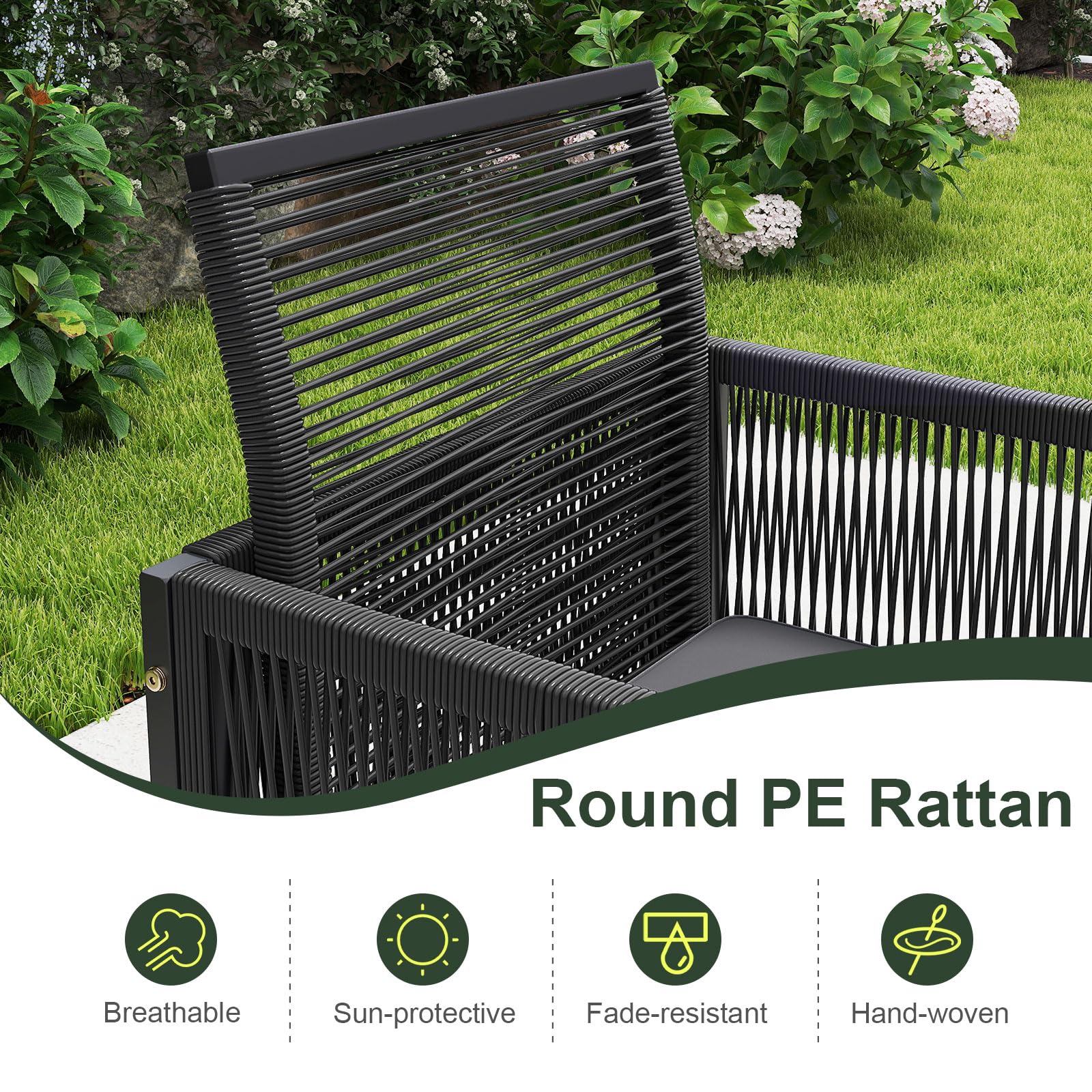 Tangkula 9 Pieces Patio Dining Set with PE Rattan Chairs - Image 5