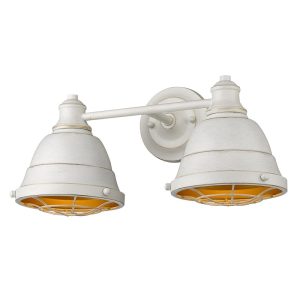 Golden Lighting Bartlett 16.5-in 2 Light White Industrial Bathroom Vanity light