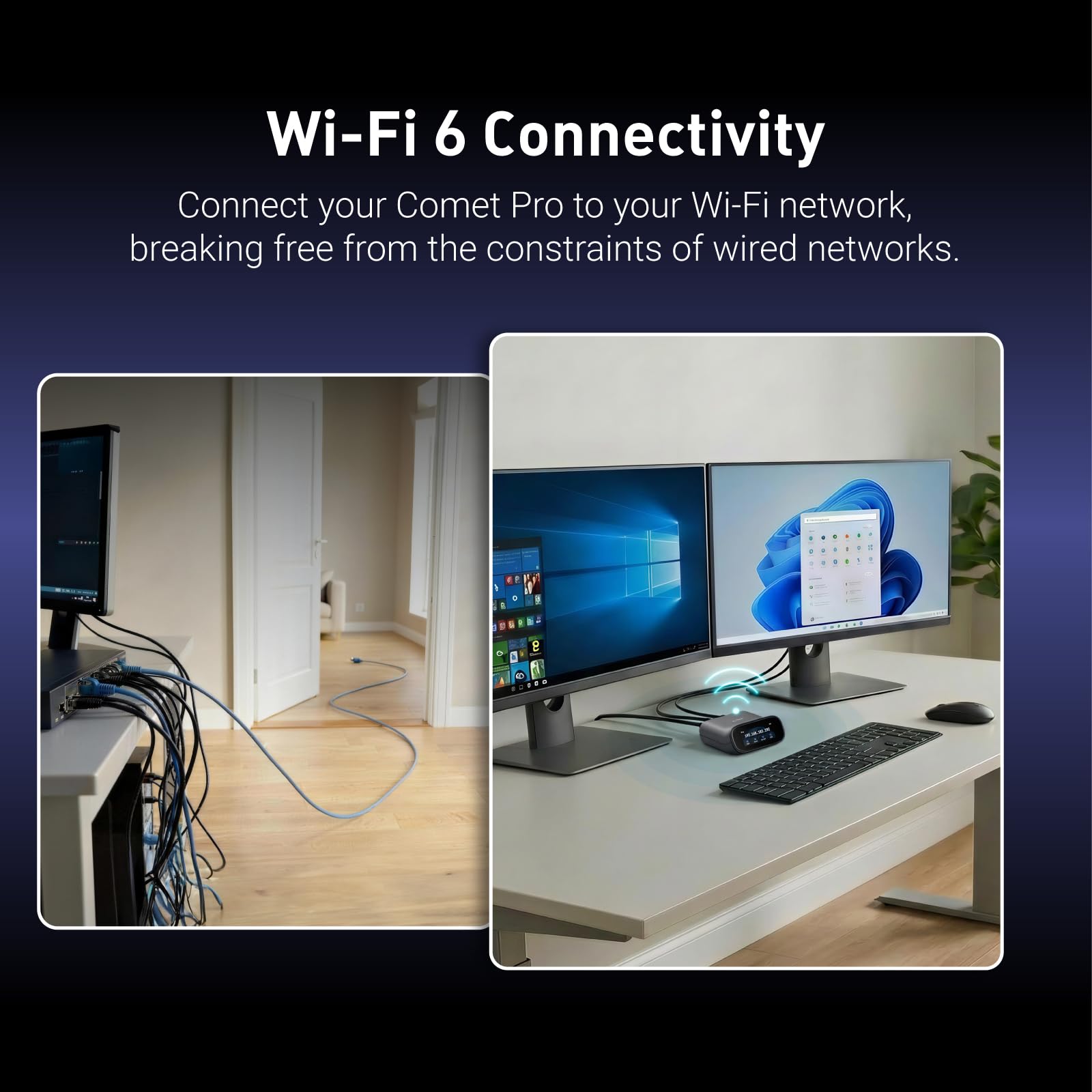 GL.iNet GL-RM10 Comet Pro Remote KVM Over Wi-Fi 6 Dual Band 4K Passthrough Dual Band Wi-Fi 6 KVM, 4K@30FPS passthrough, two-way audio, 2.22 inch touchscreen, 32GB eMMC, Tailscale built in - Image 3