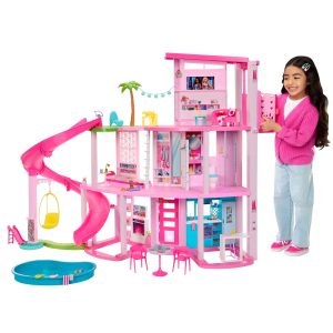 Barbie Dreamhouse Pool Party Dollhouse Playset with Slide, 10 Play Areas & 75+ Accessories