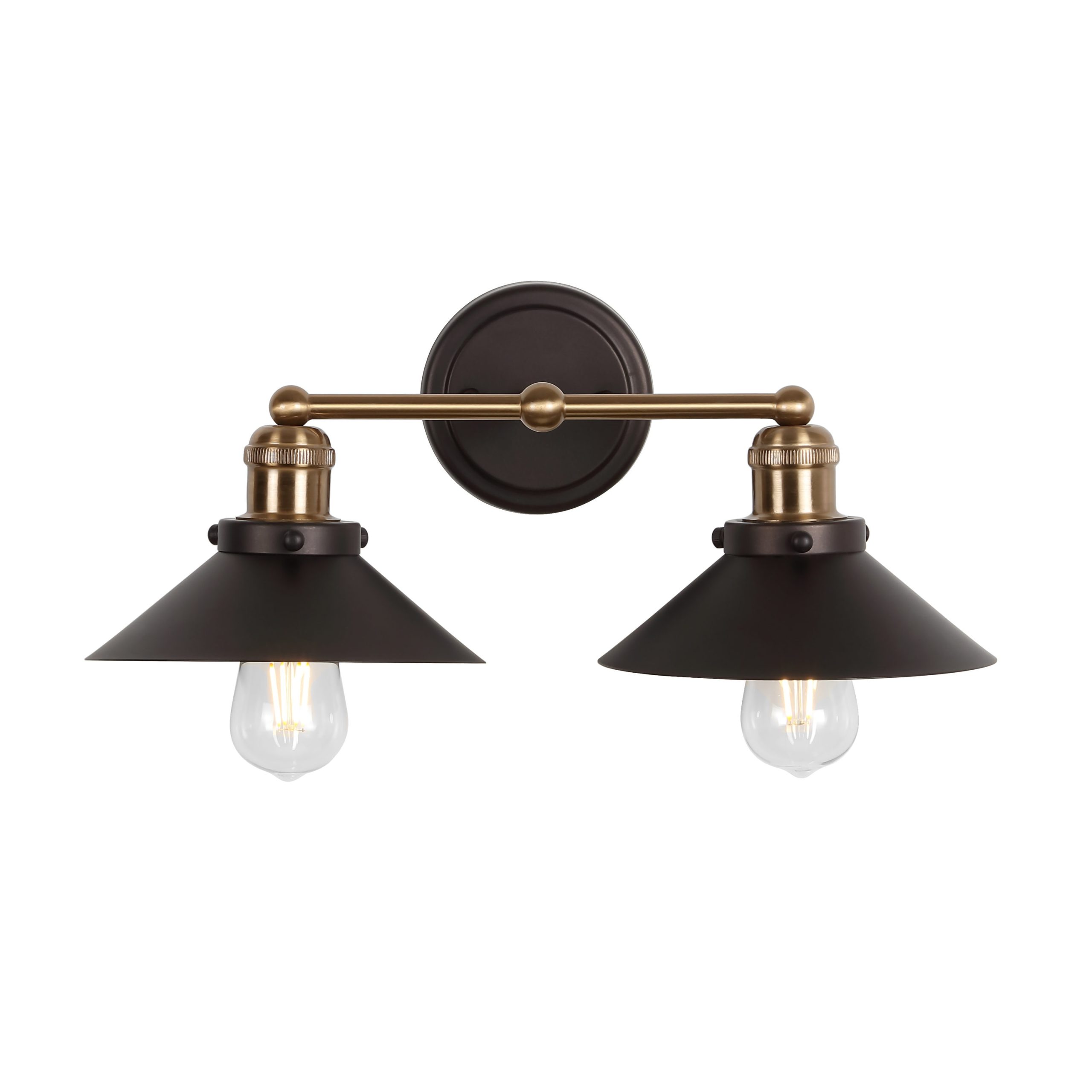 JONATHAN Y July Metal Transitional 17.5-in 2 Light Brushed Black Modern/contemporary Bathroom Vanity light - Image 3