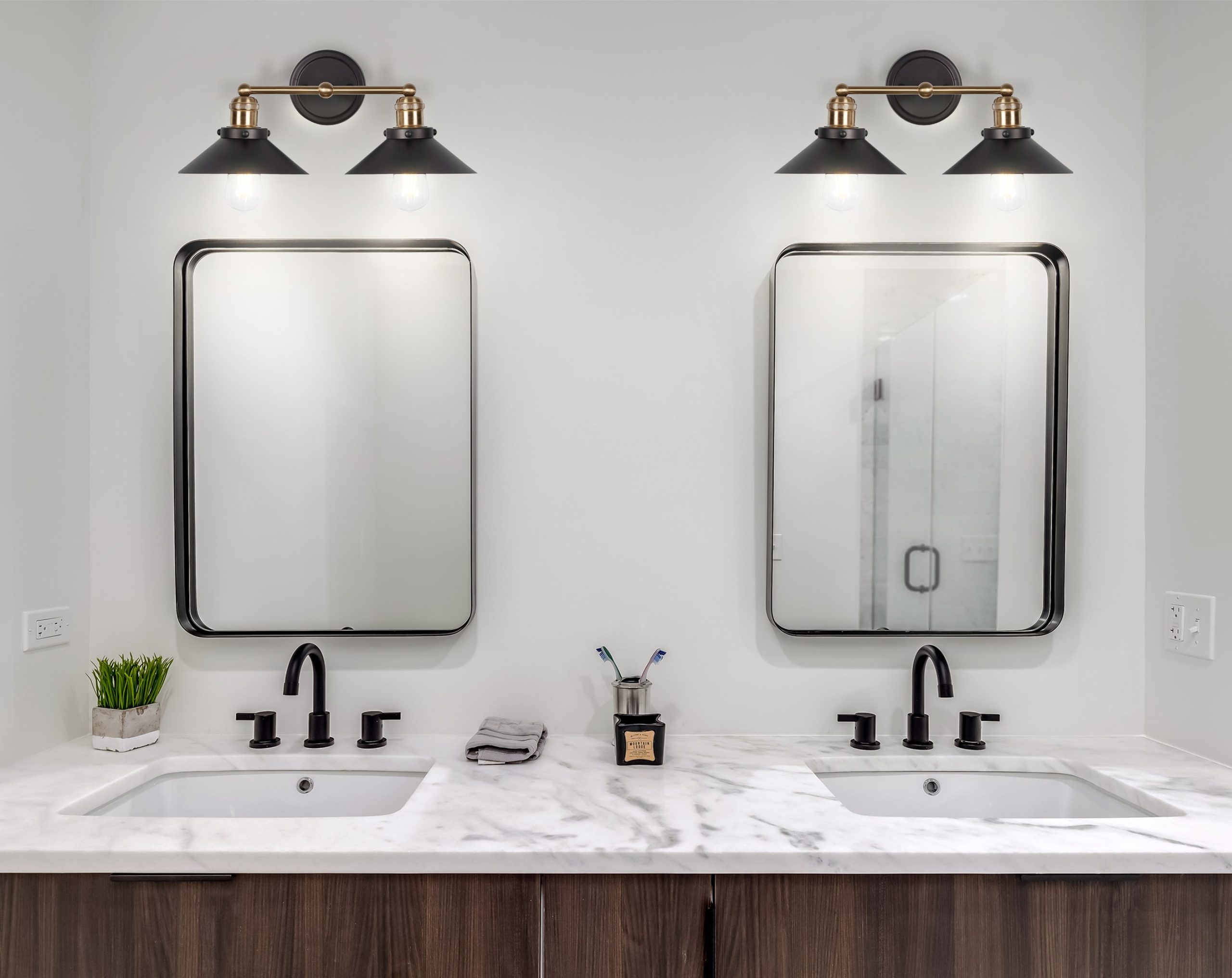JONATHAN Y July Metal Transitional 17.5-in 2 Light Brushed Black Modern/contemporary Bathroom Vanity light - Image 6
