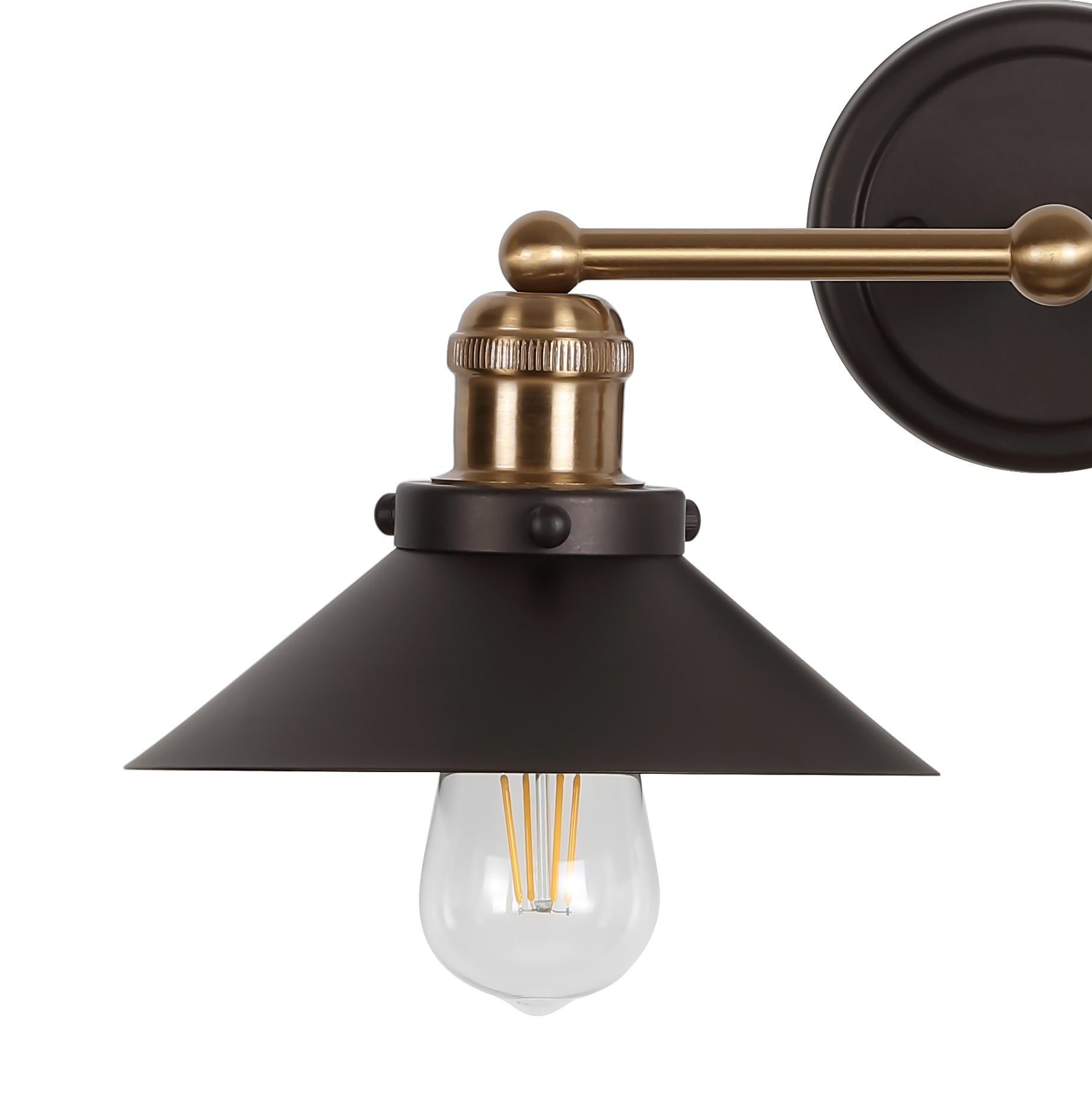 JONATHAN Y July Metal Transitional 17.5-in 2 Light Brushed Black Modern/contemporary Bathroom Vanity light - Image 12