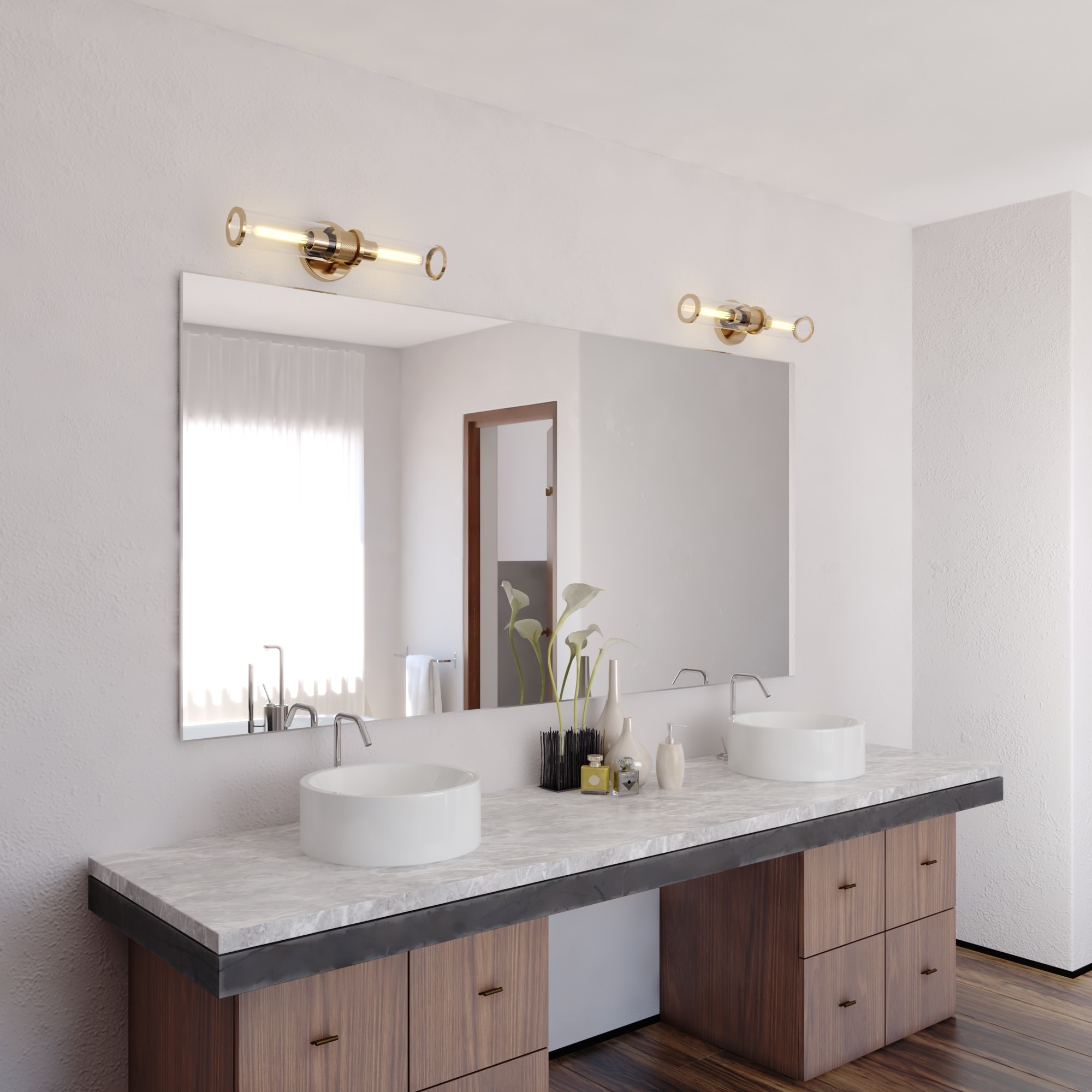 Cascadia Levitt 19.25-in 2 Light Satin Brass Modern/contemporary Bathroom Vanity light bar - Image 8