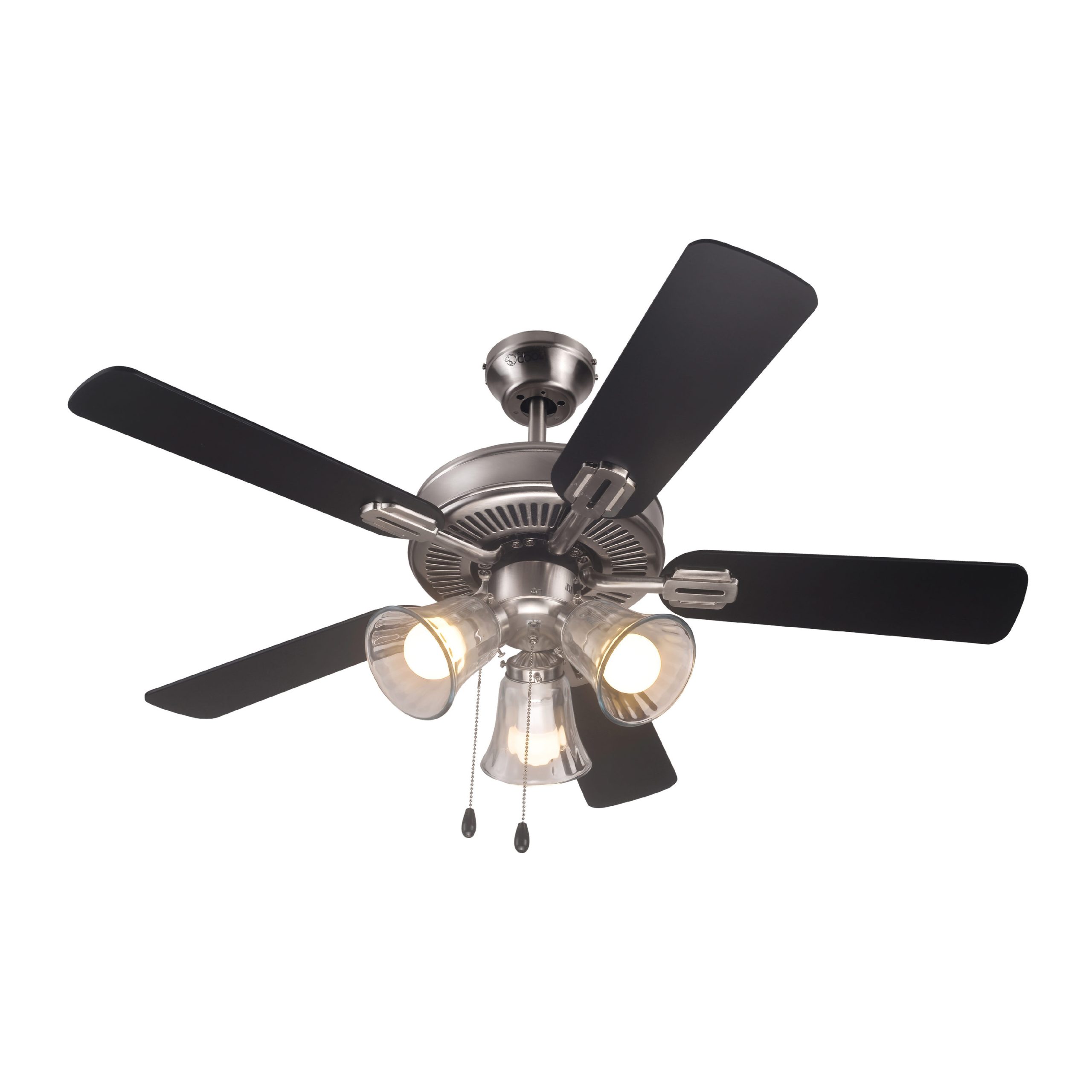 Commercial Cool 42-in Nickle Downrod or Flush Mount Ceiling Fan With Light Chain