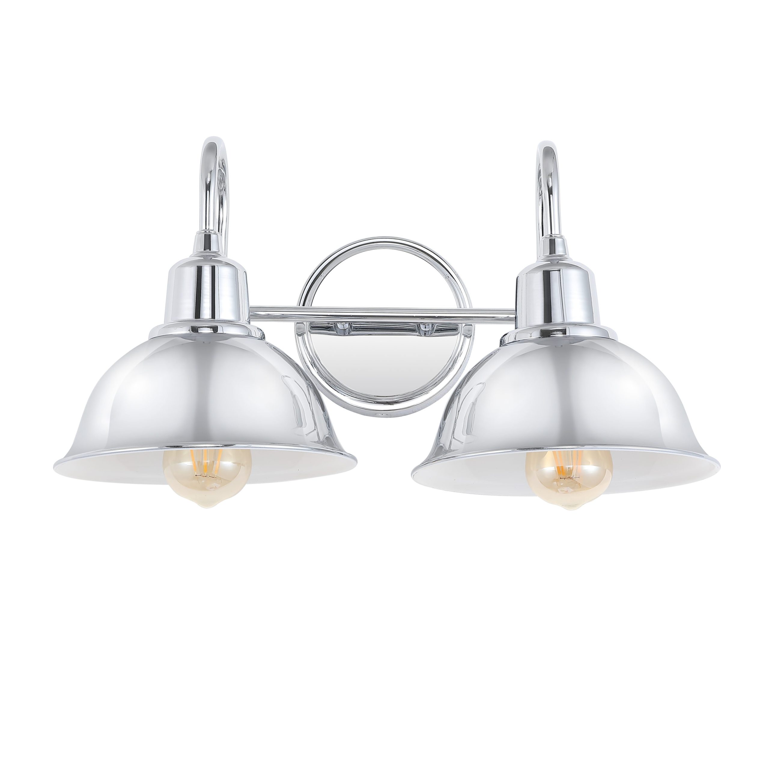 JONATHAN Y Frisco Iron Shade Farmhouse Industrial 17.25-in 2 Light Polished Chrome Rustic Bathroom Vanity light - Image 6