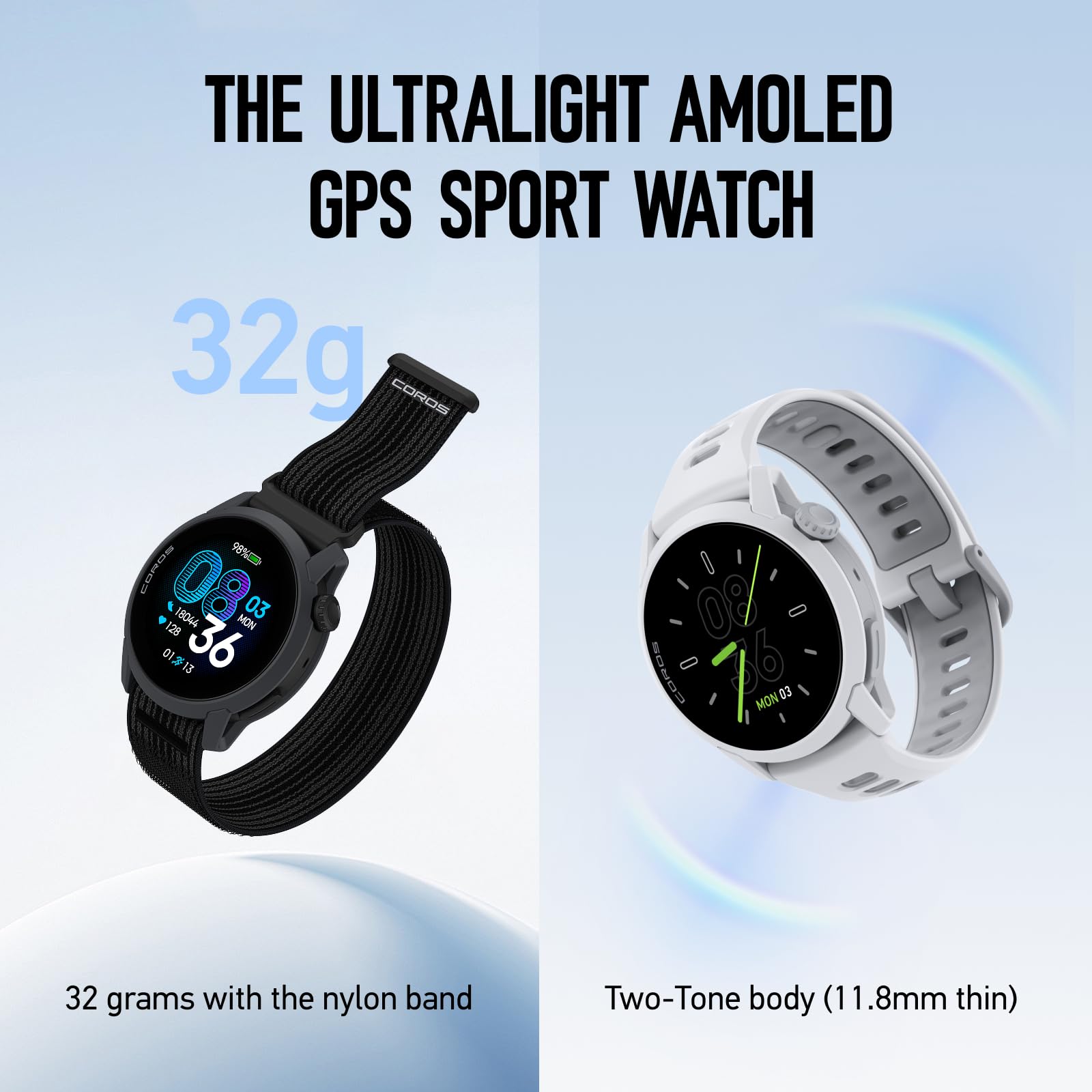 COROS PACE 4 Ultralight Sport GPS Watch (Black Silicone, Standard) 1.2" AMOLED Touchscreen,19 days of daily use, Voice Control, Advanced Training Tools, Accurate GPS, Heart Rate Monitor - Image 2