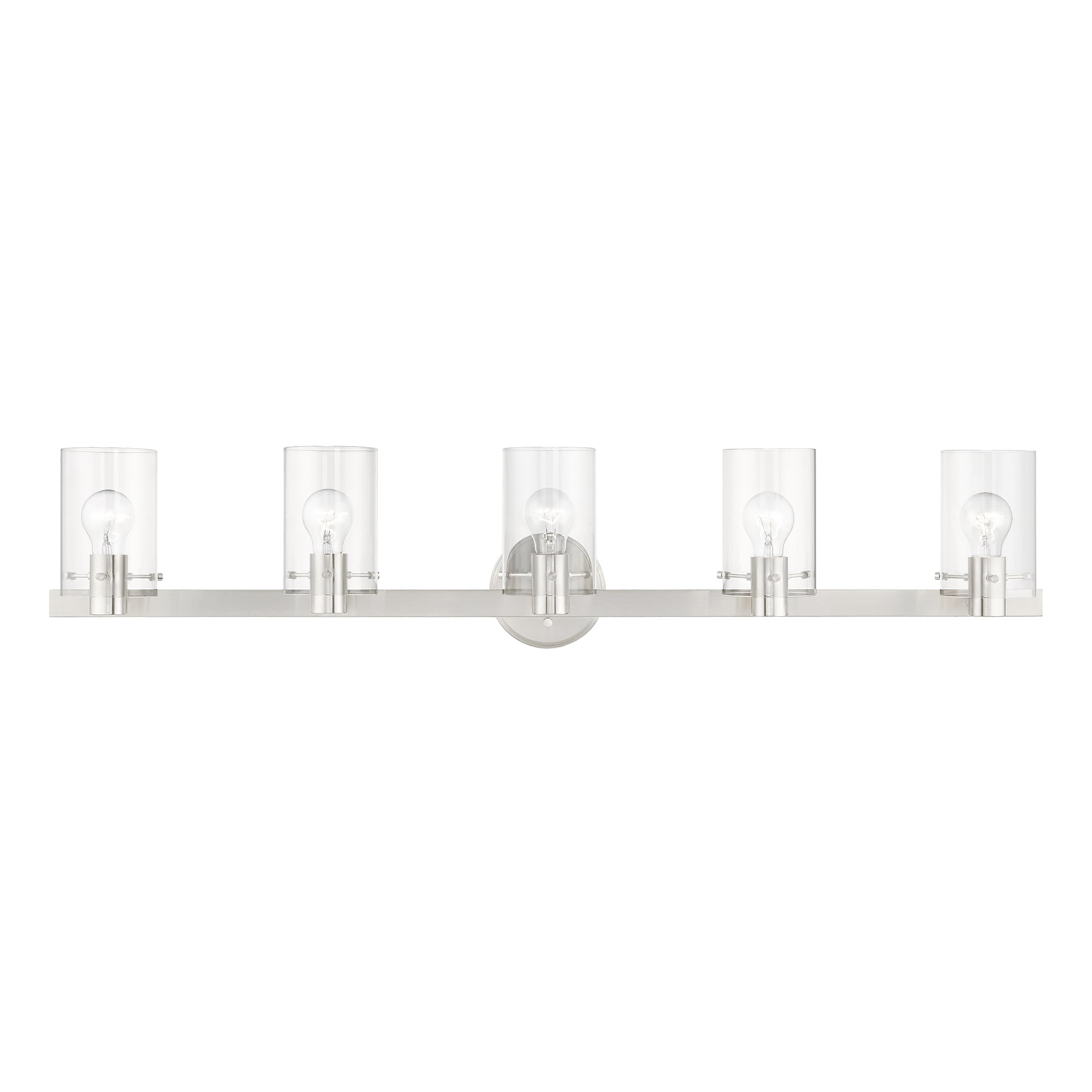Livex Lighting Munich 42-in 5 Light Brushed Nickel Modern/contemporary Bathroom Vanity light