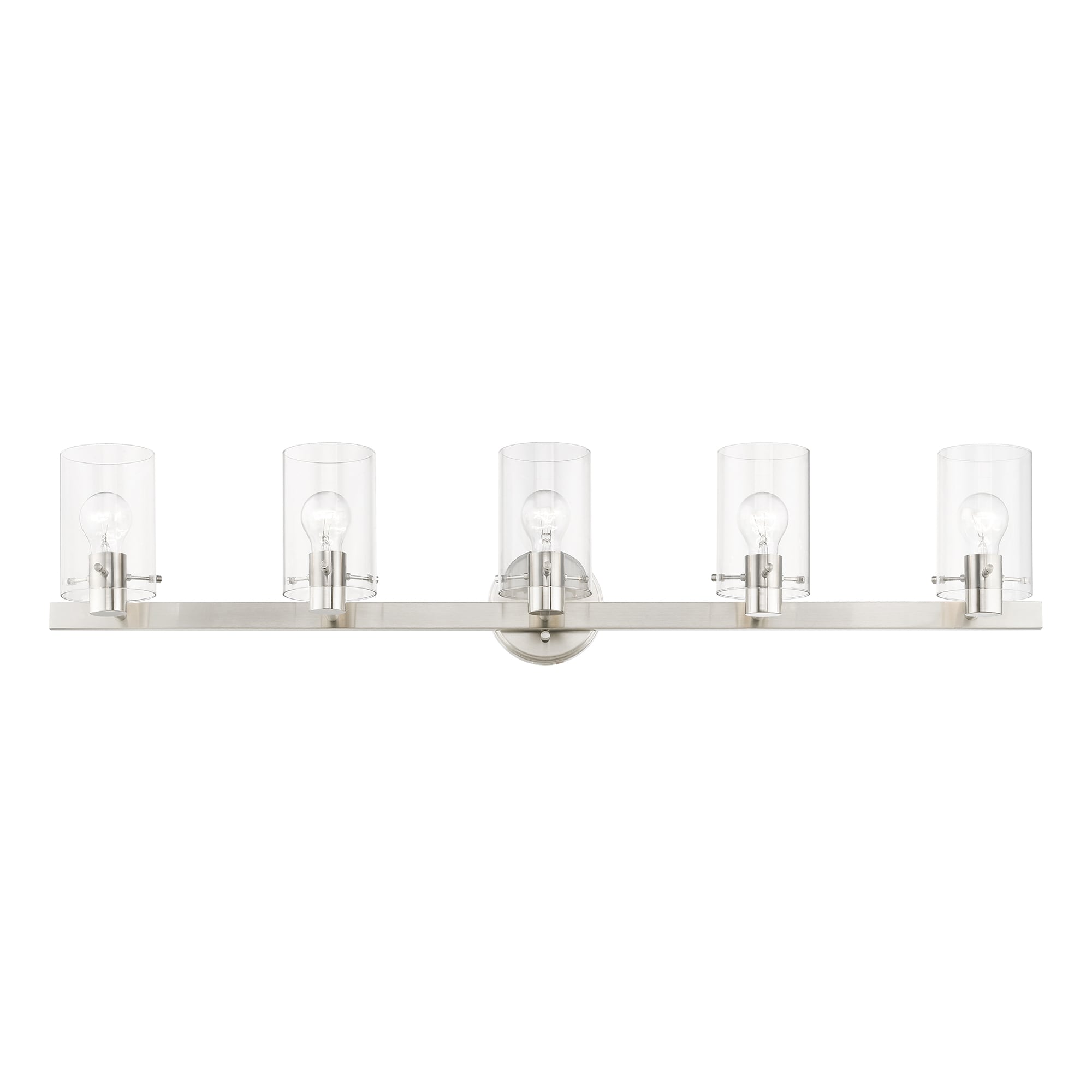 Livex Lighting Munich 42-in 5 Light Brushed Nickel Modern/contemporary Bathroom Vanity light - Image 4