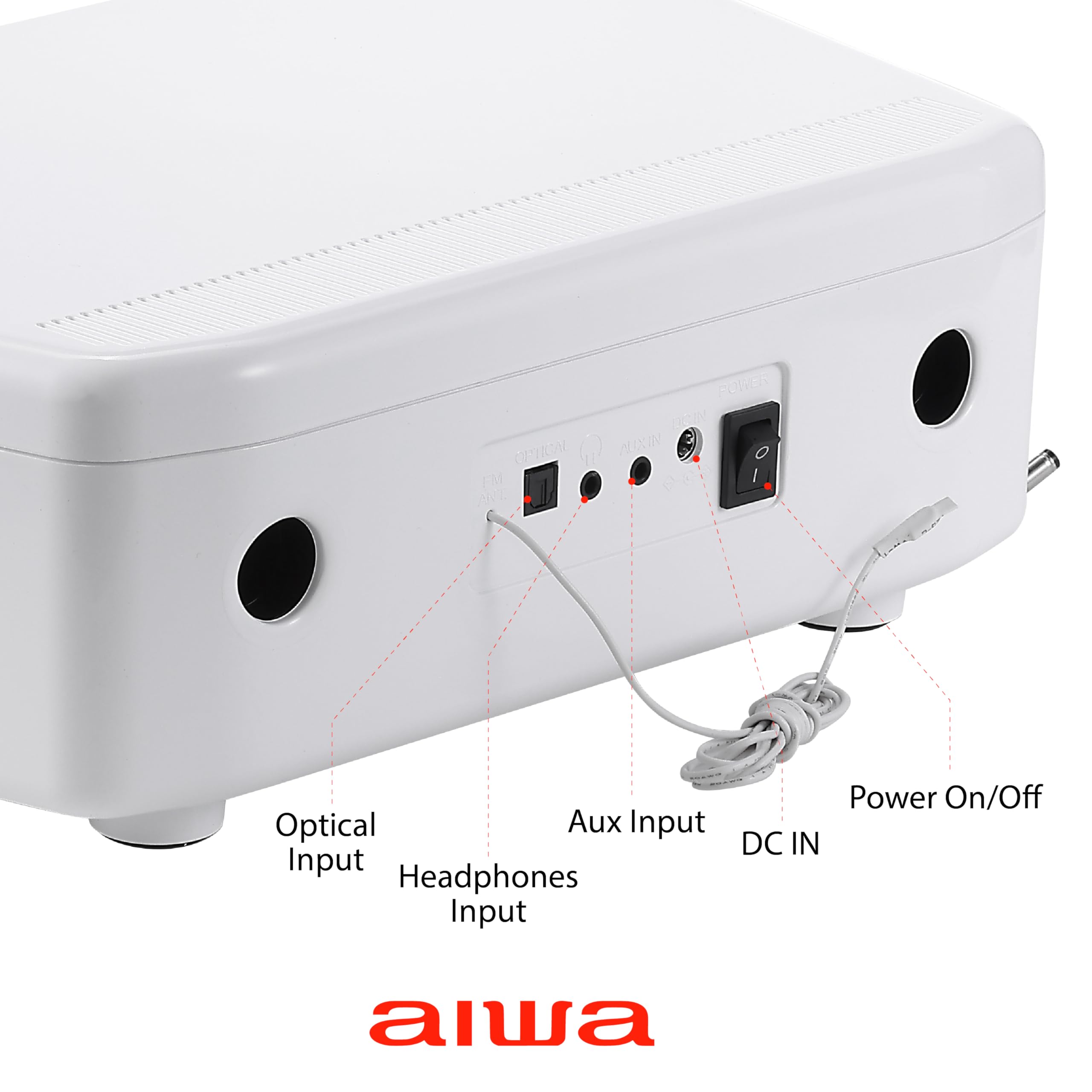Aiwa - Exos 30W Home Speaker with CD Player, Bluetooth & FM Radio Optical Digital Input, Dual 1-Inch Tweeters, Dual 2-Inch Bass Units, IR Remote Control, Premium Stereo Sound - Image 3