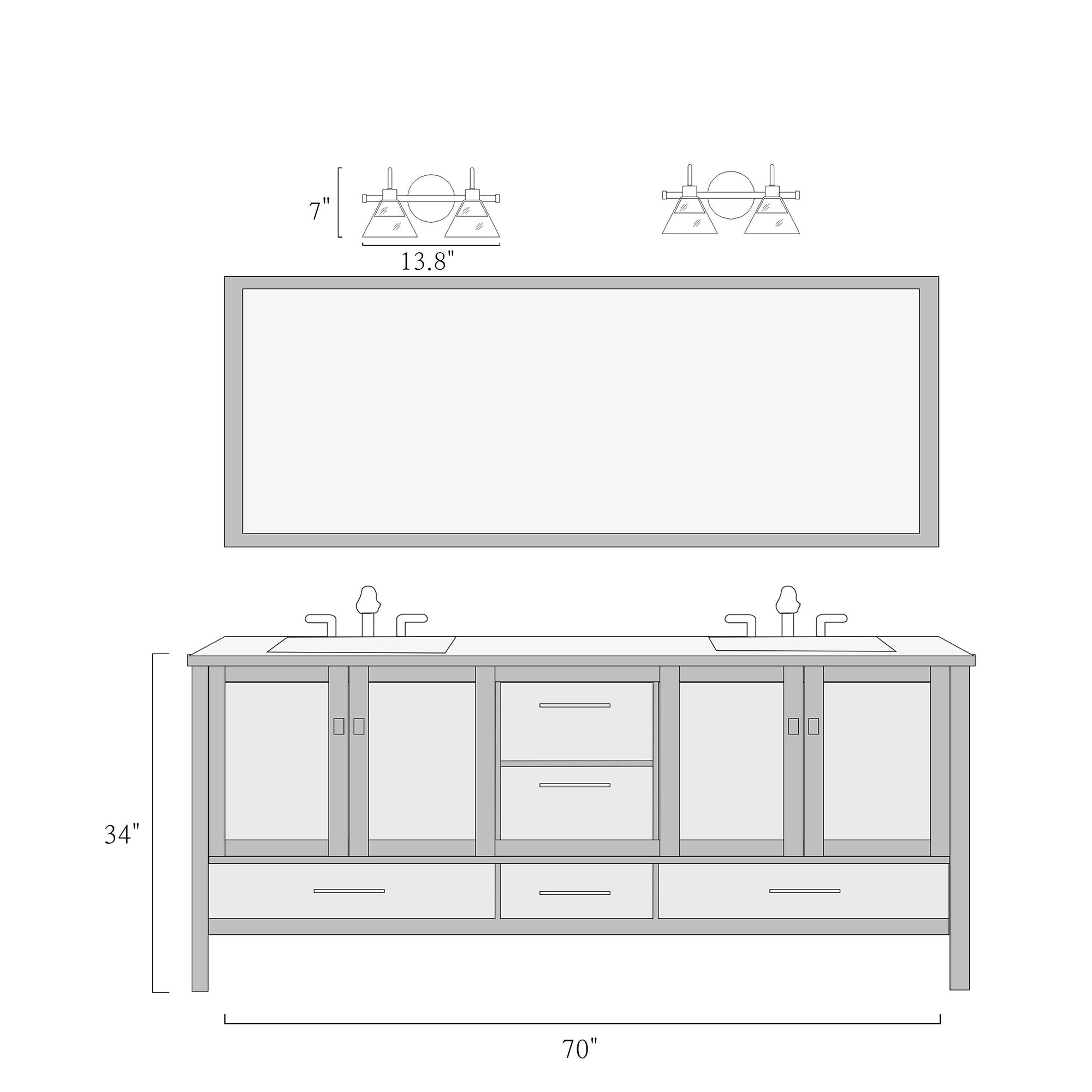 Uolfin 13.8-in 2 Light Black Modern/contemporary Bathroom Ambient - Image 13