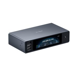 GL.iNet Comet X (GL-RM4PE) Quad-Port Remote KVM for Home Lab and IT Pro PoE powered 4-port KVM, Self-Hosted, 4 HDMI, 4K 30Hz loop-out, 64 GB eMMC, touchscreen, B2B, IT, Local Control, Rack-Ready