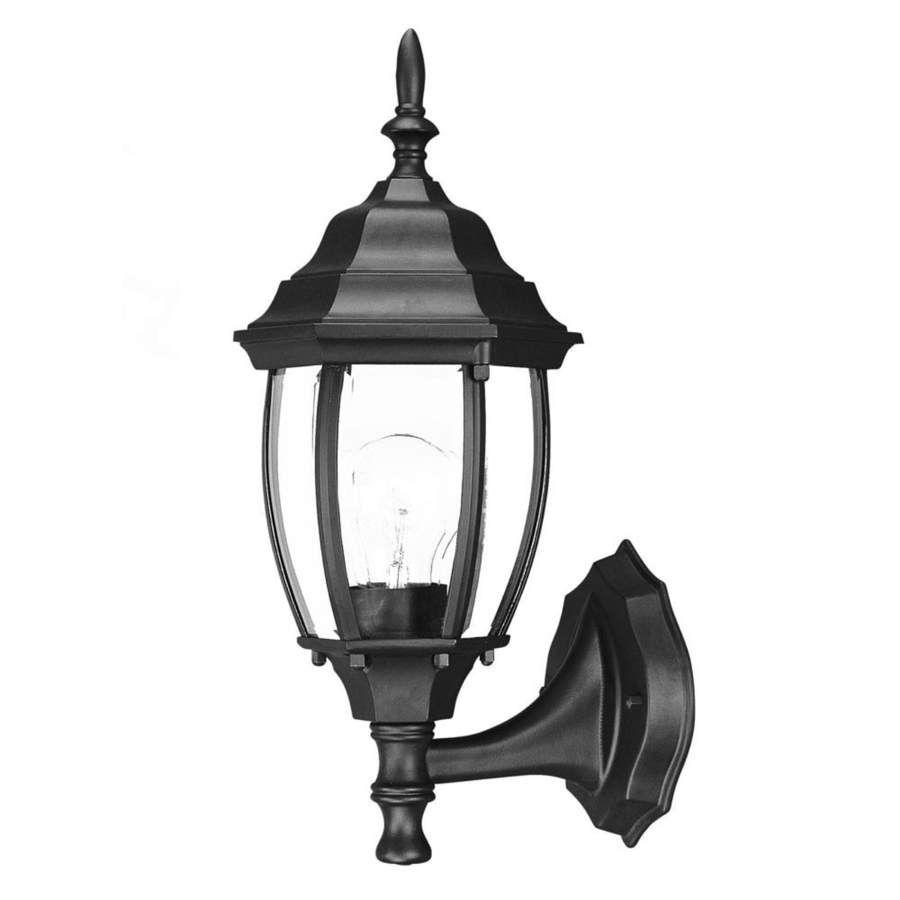 HomeRoots 1 -Light 15.5-in H Black Hardwired Outdoor Wall Light