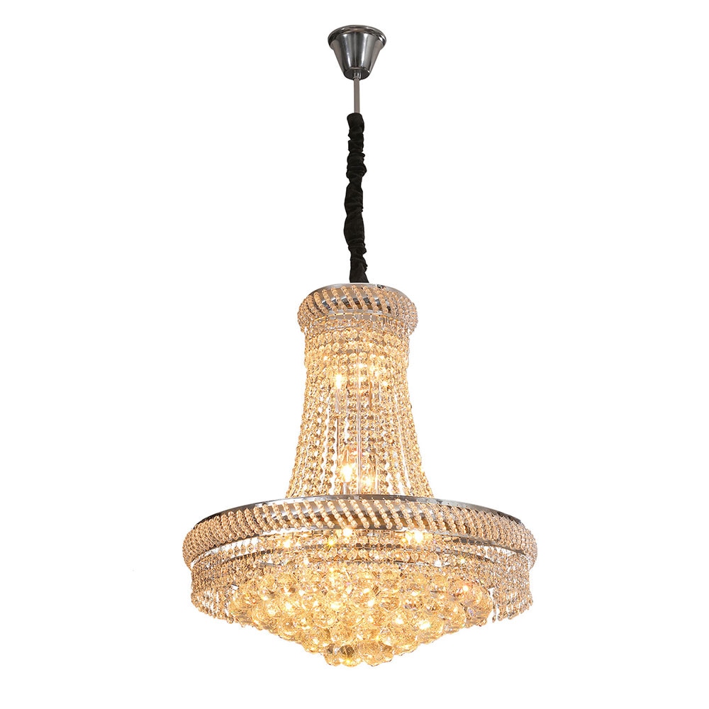 Oukaning 14 -Light Polished Gold Crystal Glass Chandelier