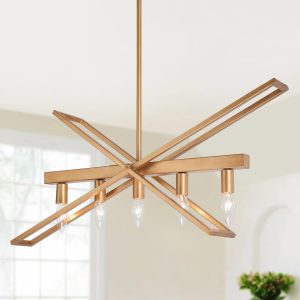 Uolfin 5 -Light Antique Gold Metal Metal Chandelier
