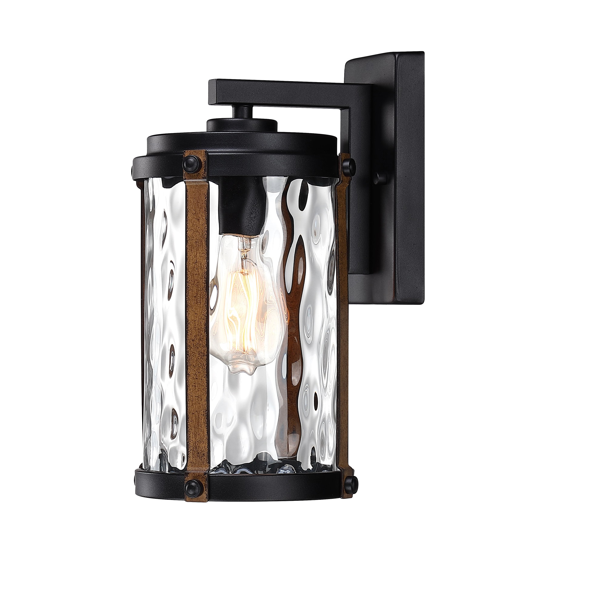 Forclover Outdoor Porch Light 1 -Light 13.9-in H Matte Black Hardwired Outdoor Wall Light - Image 2