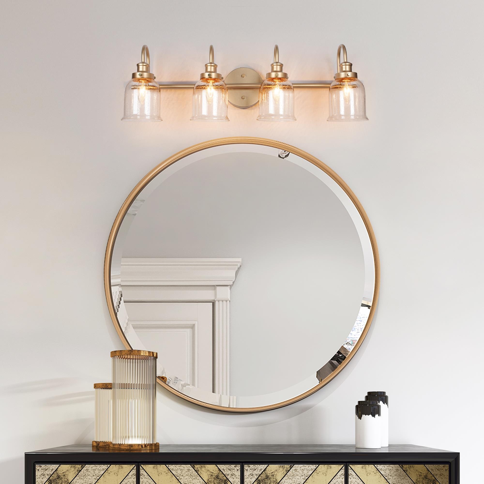 Uolfin 28-in 4 Light Multiple finishes Gold Modern/contemporary Bathroom Vanity light - Image 5