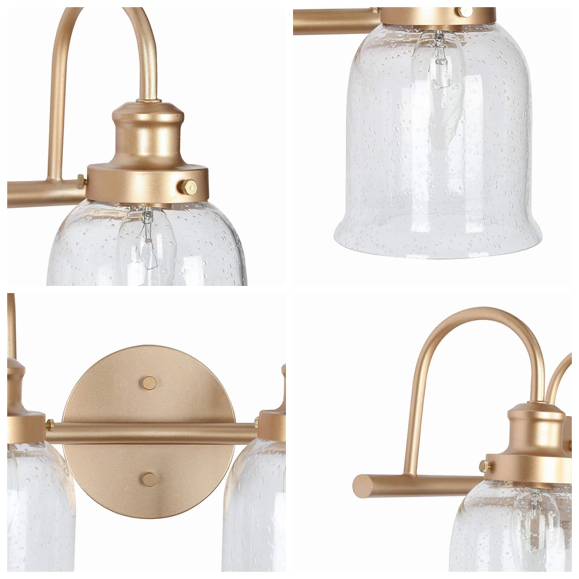 Uolfin 28-in 4 Light Multiple finishes Gold Modern/contemporary Bathroom Vanity light - Image 8