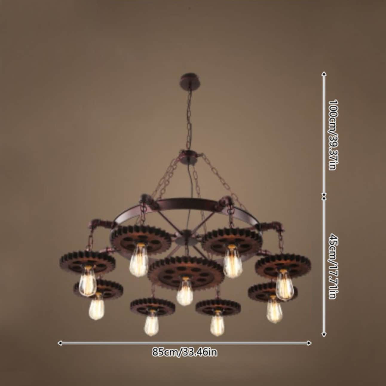 Oukaning 9 -Light Brown Metal Chandelier - Image 4
