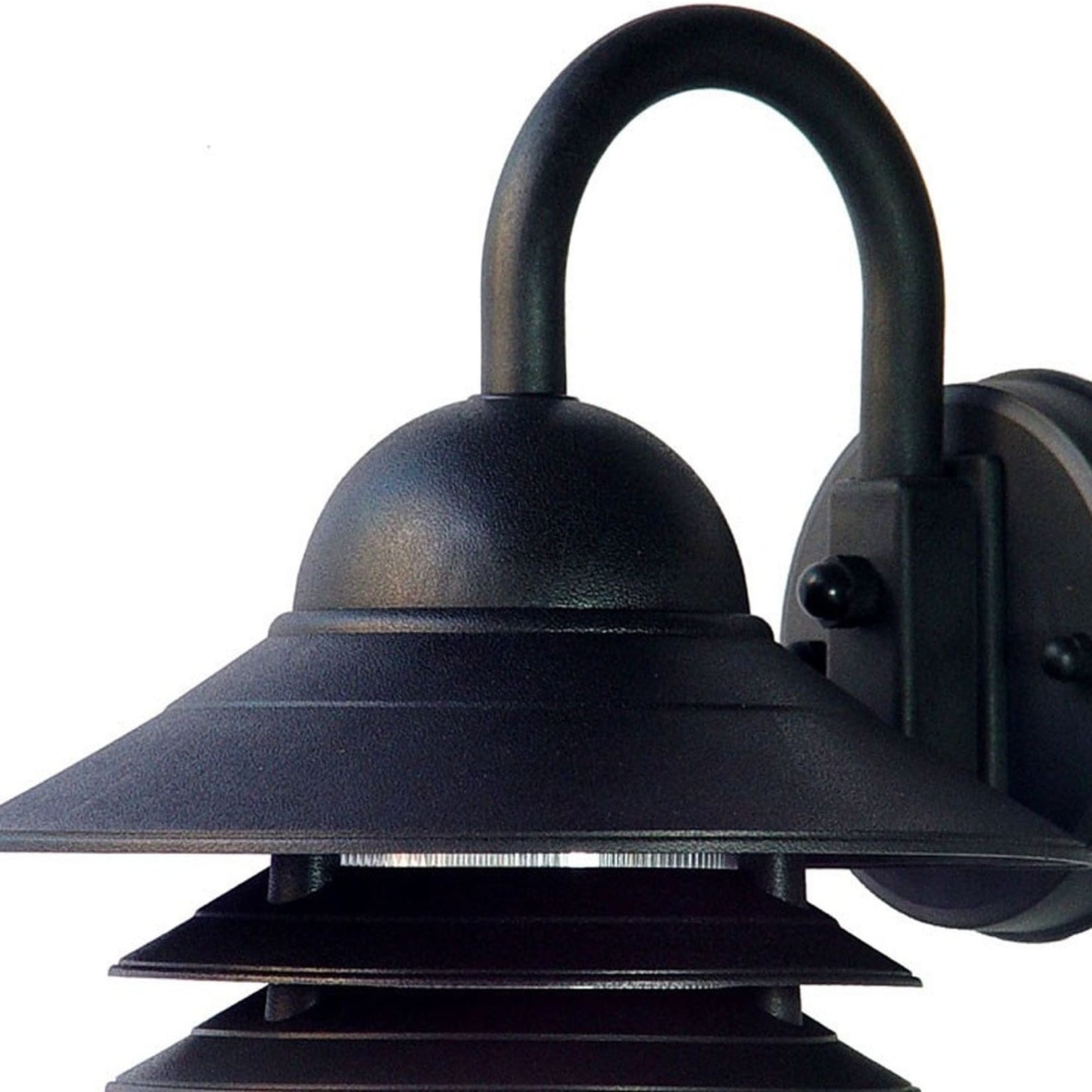 HomeRoots 1 -Light 13-in H Black Hardwired Outdoor Wall Light - Image 3