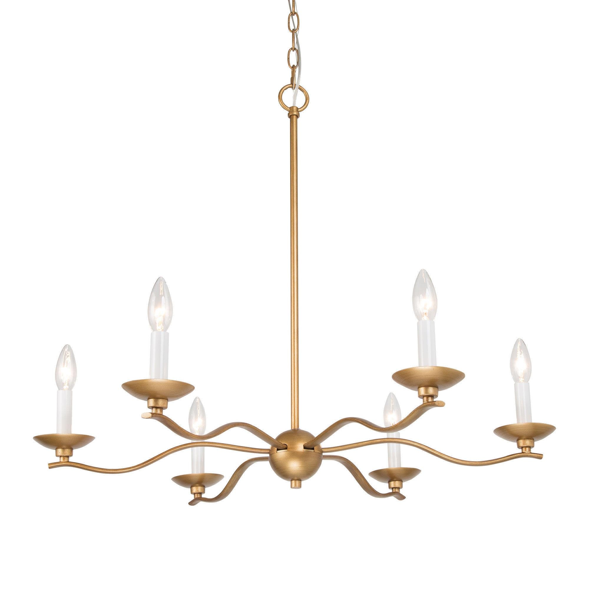 Uolfin 6 -Light Antique Gold Metal Iron Chandelier - Image 2