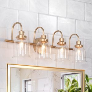 Uolfin 28-in 4 Light Multiple finishes Gold Modern/contemporary Bathroom Vanity light