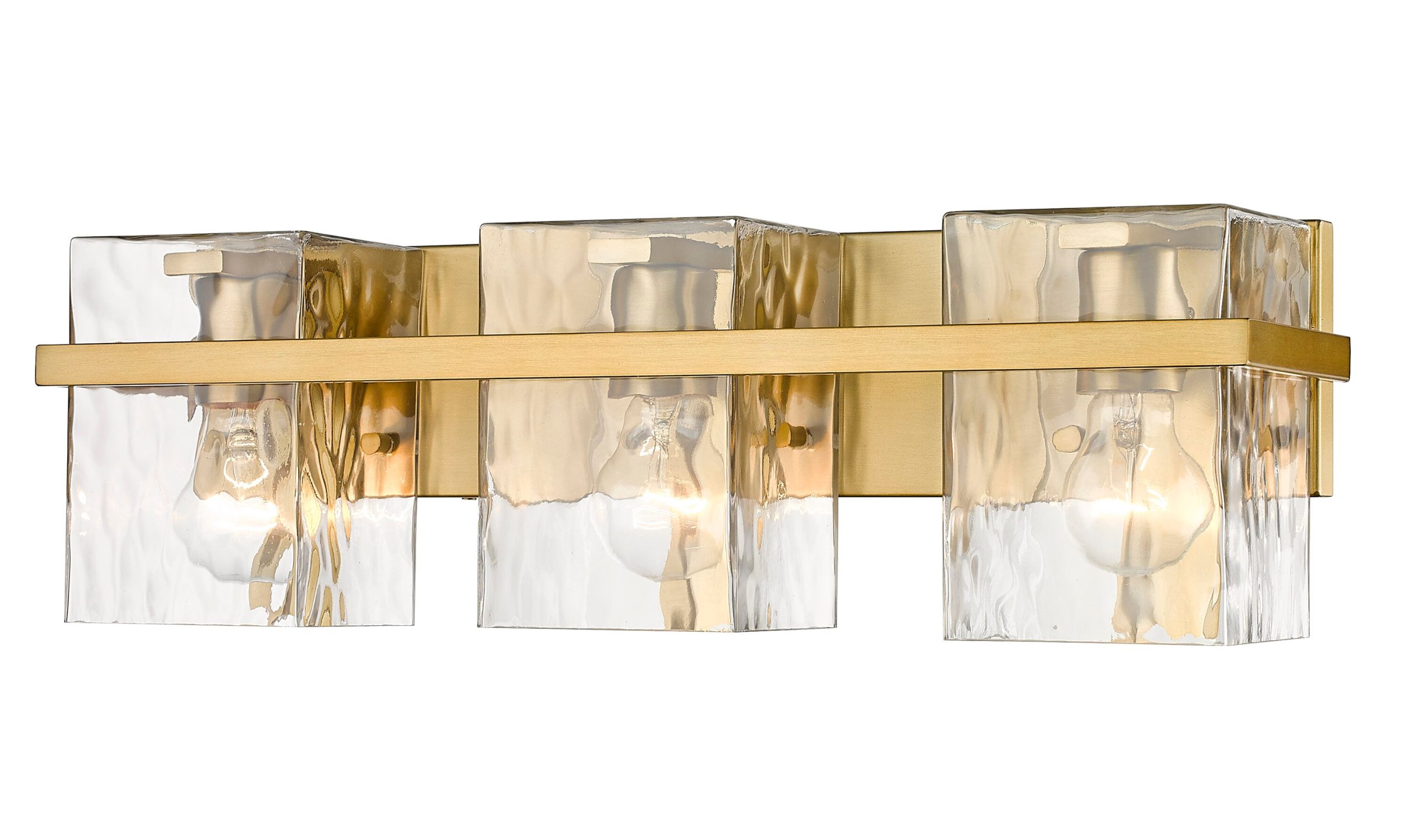 Z-Lite Bennington 22.25-in 3 Light Brushed Gold Farmhouse Bathroom Vanity light - Image 4