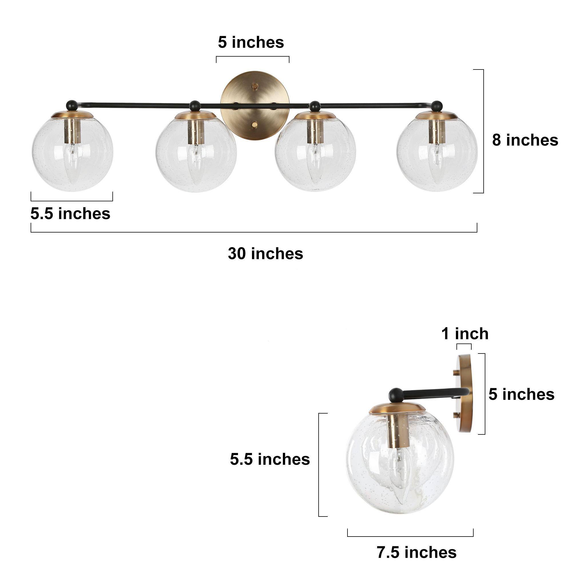 ZEVNI Medea 30-in 4 Light Satin Gold Transitional Bathroom Vanity light - Image 4