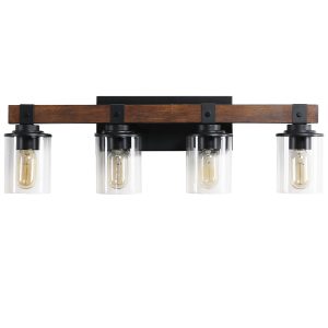 AAZJ Vanity Light 27.2-in 4 Light Multiple finishes Black Modern/contemporary Bathroom Vanity light