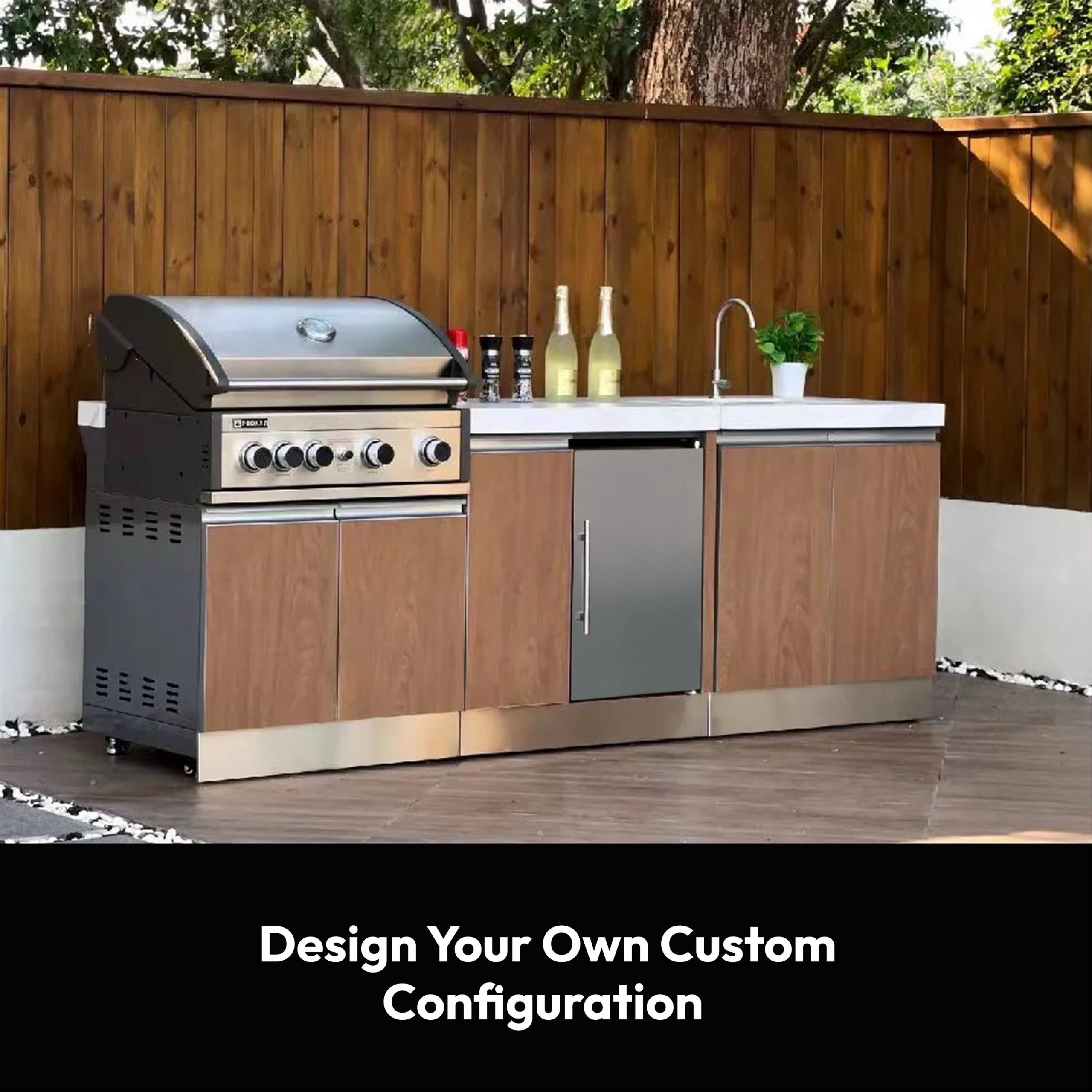 Prokan Grills Bespoke 94-in W Modular Outdoor Kitchen Grill island with 5 -Burners Gas Grill, - Image 5