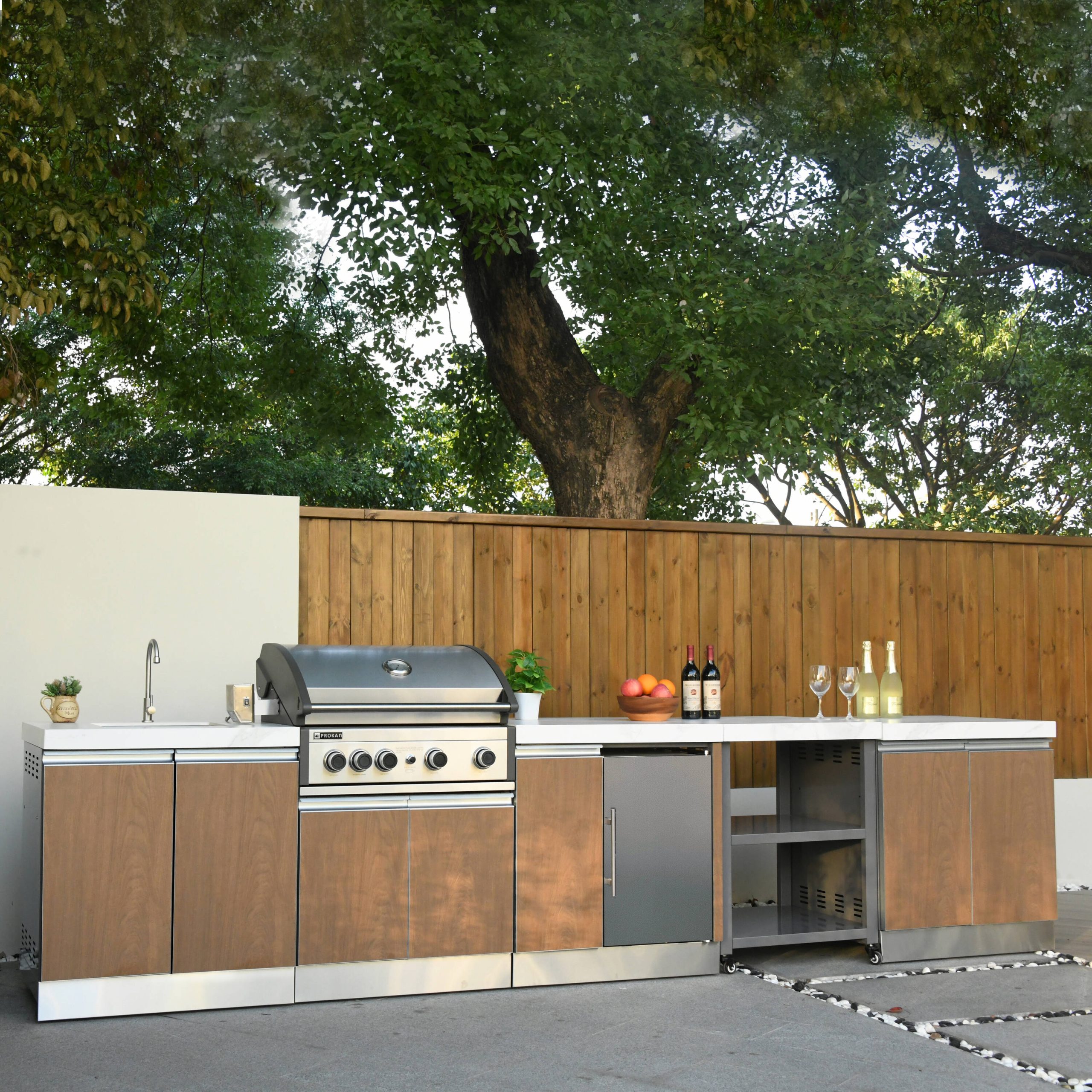 Prokan Grills Bespoke 94-in W Modular Outdoor Kitchen Grill island with 5 -Burners Gas Grill, - Image 11