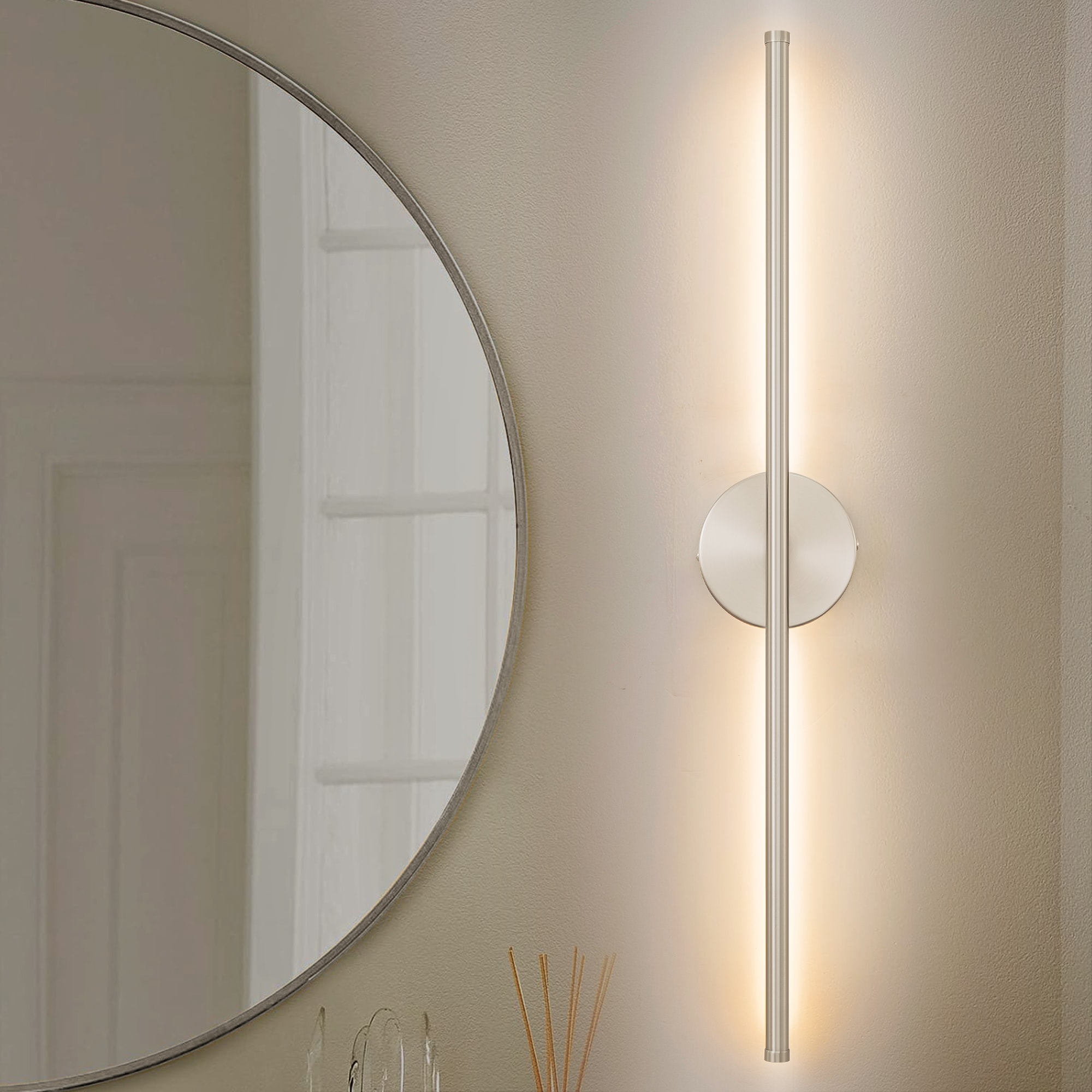 Rennnsan Aidan 1 -Light Chrome Hardwired Damp rated LED Wall Sconce - Image 2