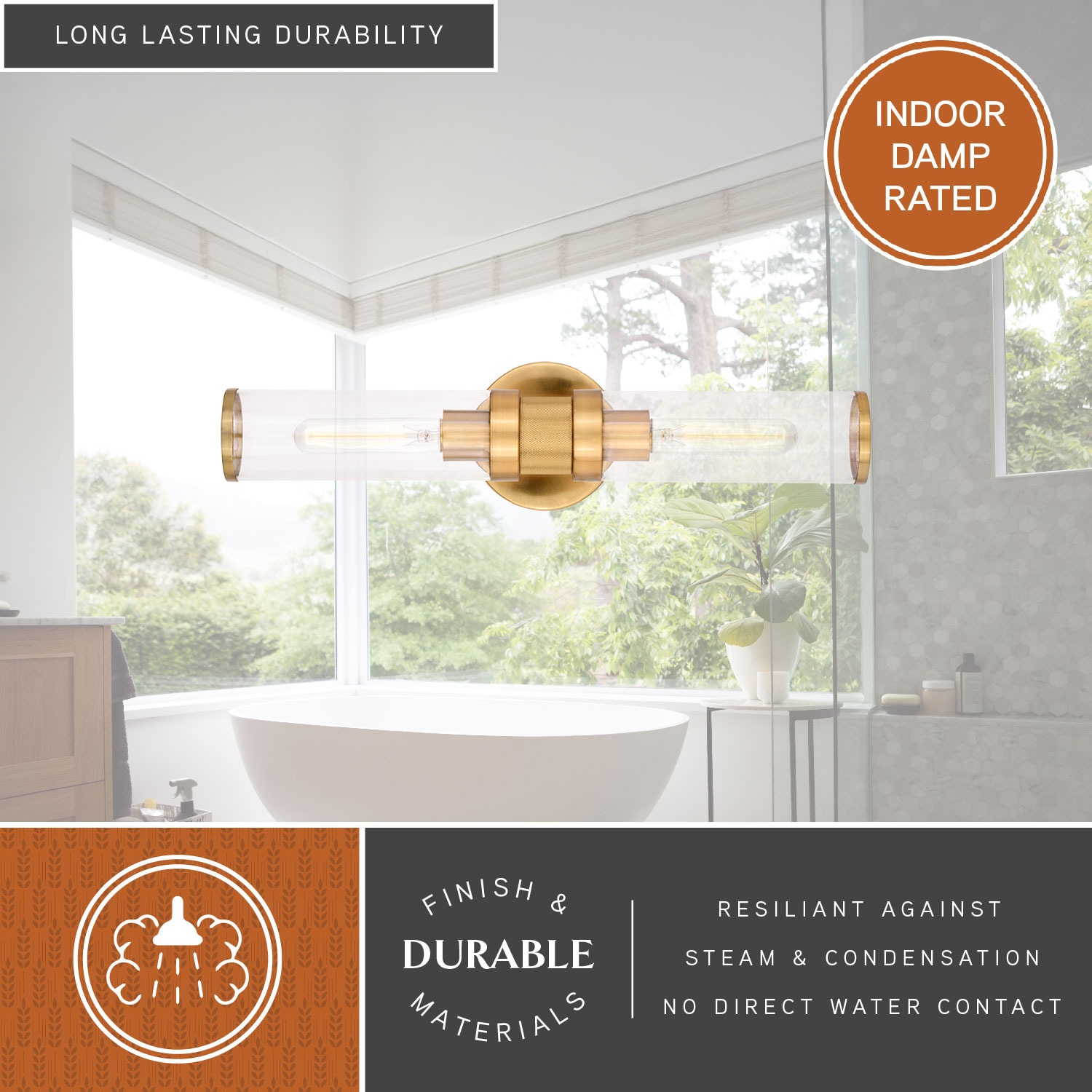 Cascadia Levitt 19.25-in 2 Light Satin Brass Modern/contemporary Bathroom Vanity light bar - Image 6