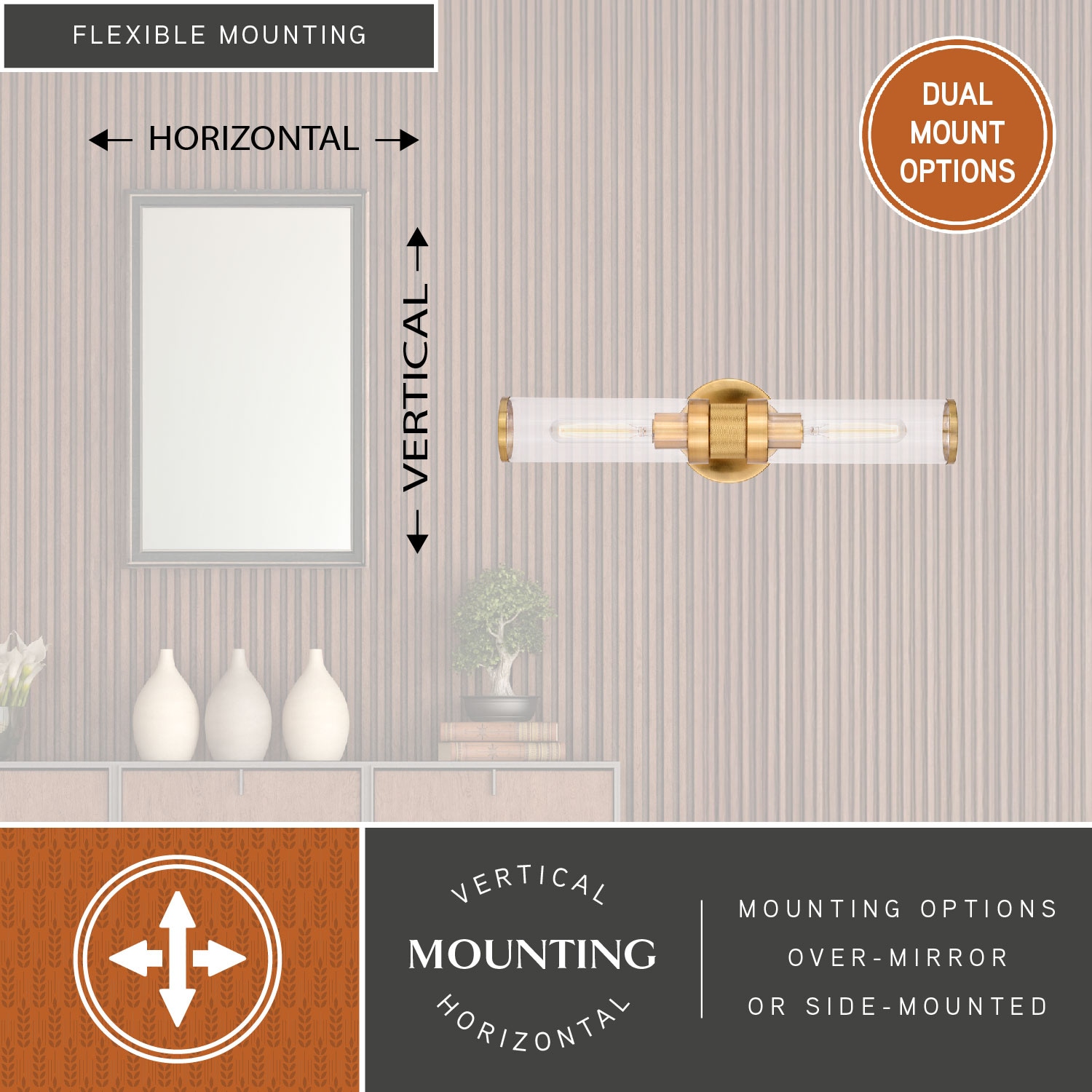 Cascadia Levitt 19.25-in 2 Light Satin Brass Modern/contemporary Bathroom Vanity light bar - Image 5