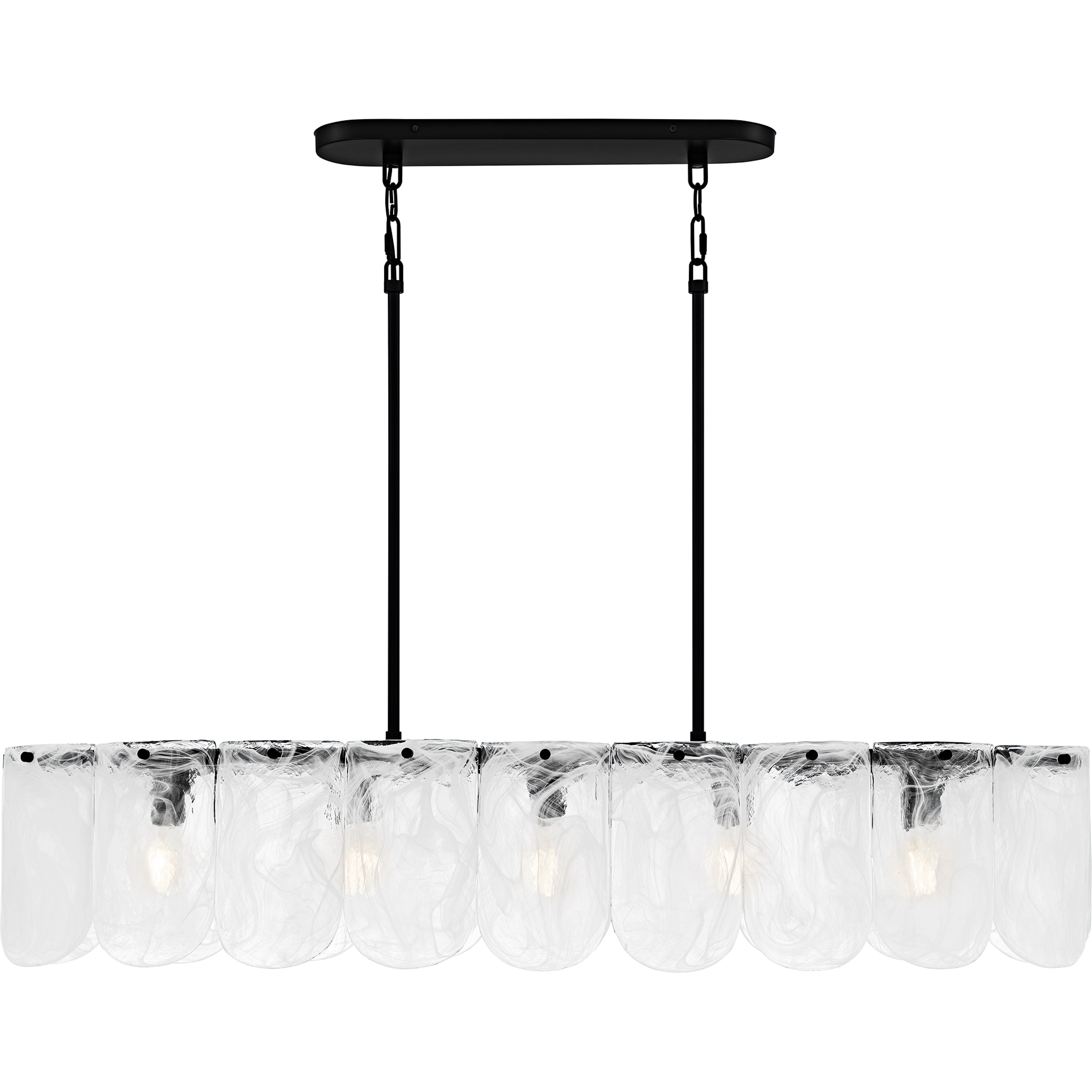 Quoizel Cassidy 5 -Light Matte Black Frosted glass Steel Chandelier - Image 7