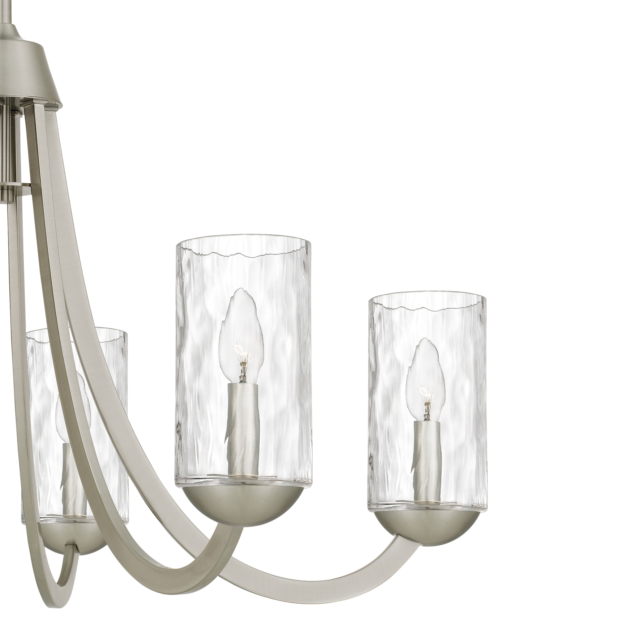 Quoizel Allard 6 -Light Brushed Nickel Textured glass Steel Chandelier - Image 3