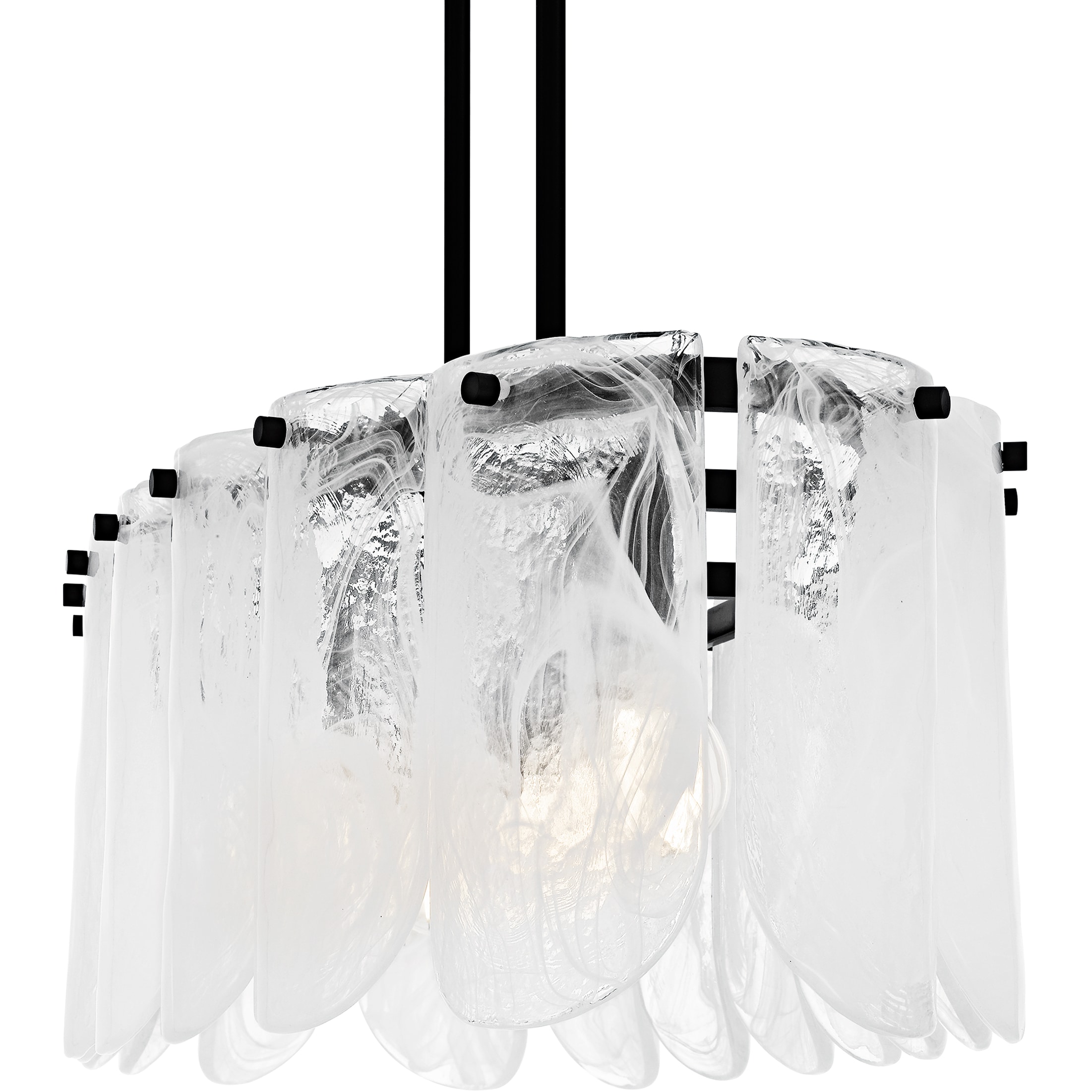 Quoizel Cassidy 5 -Light Matte Black Frosted glass Steel Chandelier - Image 3