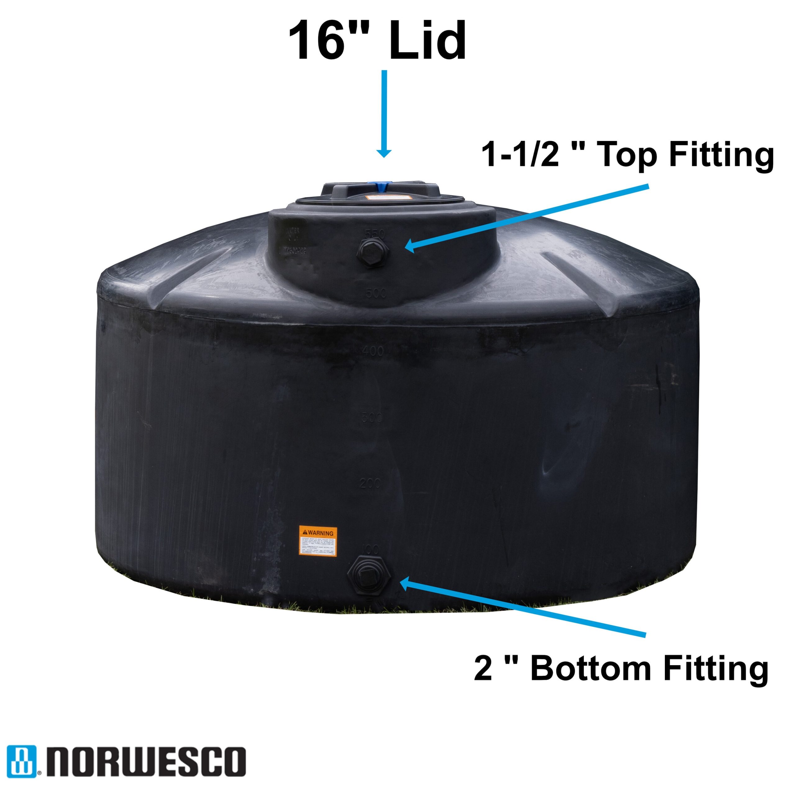 Norwesco 550-Gallon Polyethylene Black Water Storage Tank - Image 4