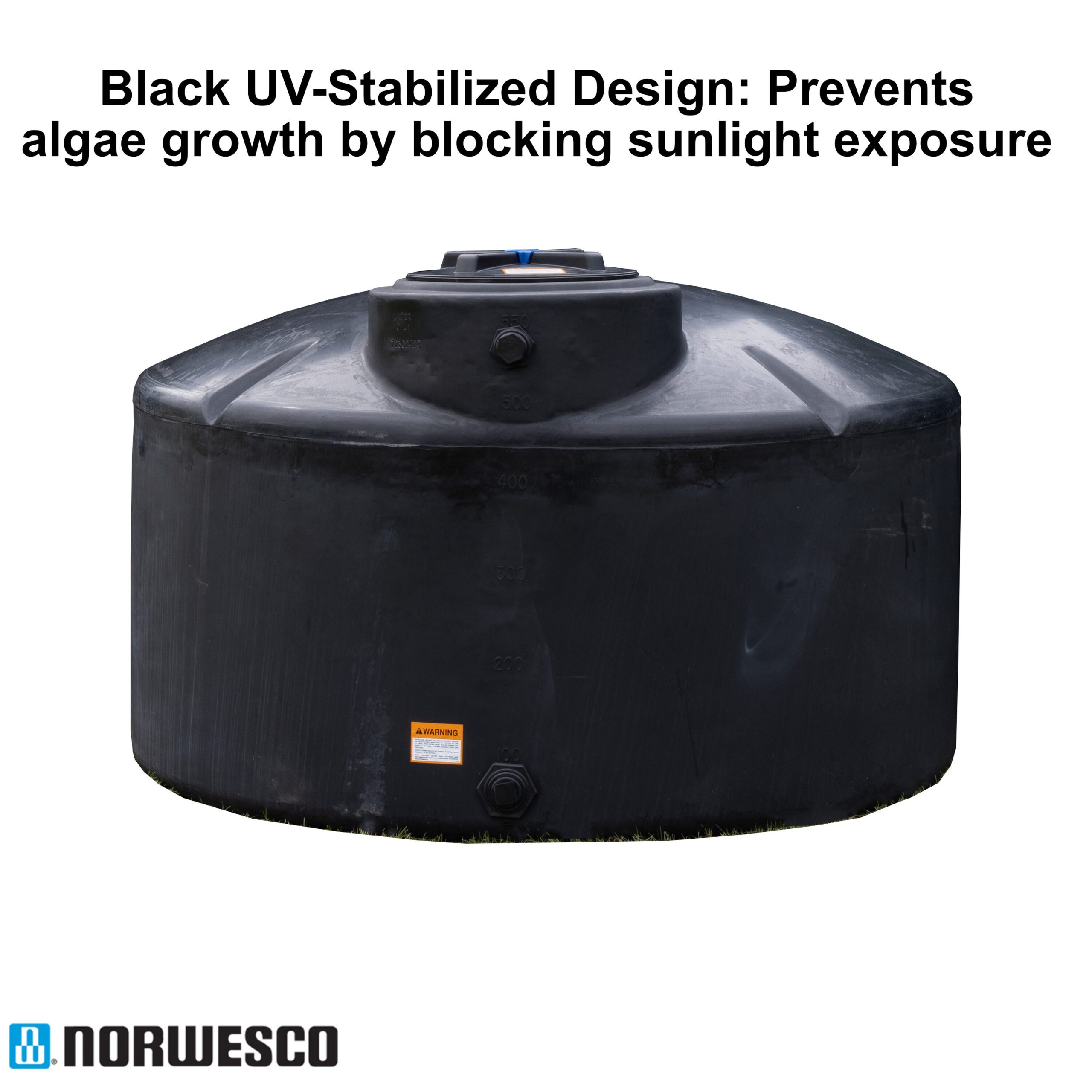 Norwesco 550-Gallon Polyethylene Black Water Storage Tank - Image 7