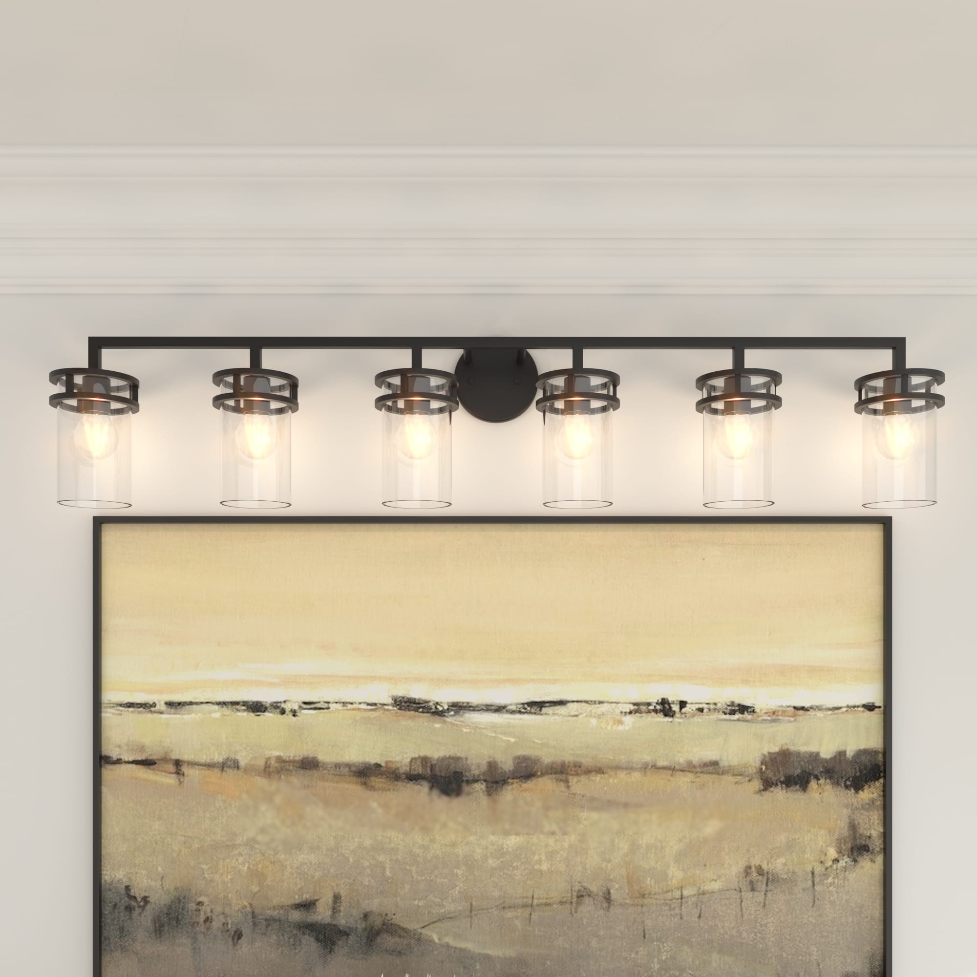ACROMA Brielle 50-in 6 Light Matte Black Modern/contemporary Bathroom Vanity light