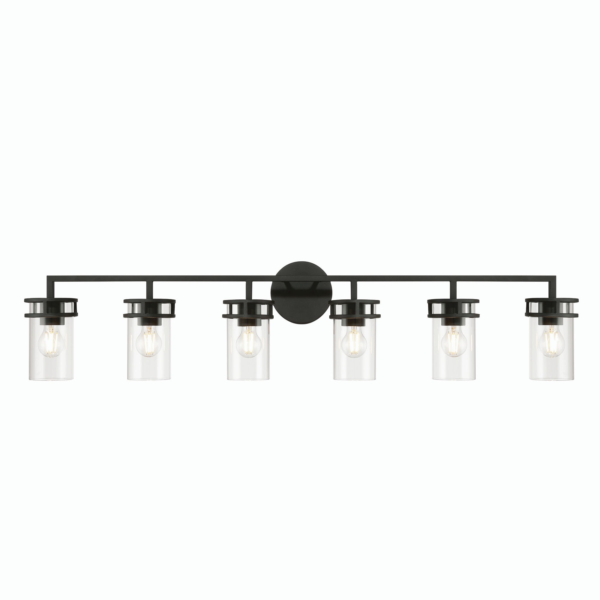 ACROMA Brielle 50-in 6 Light Matte Black Modern/contemporary Bathroom Vanity light - Image 8