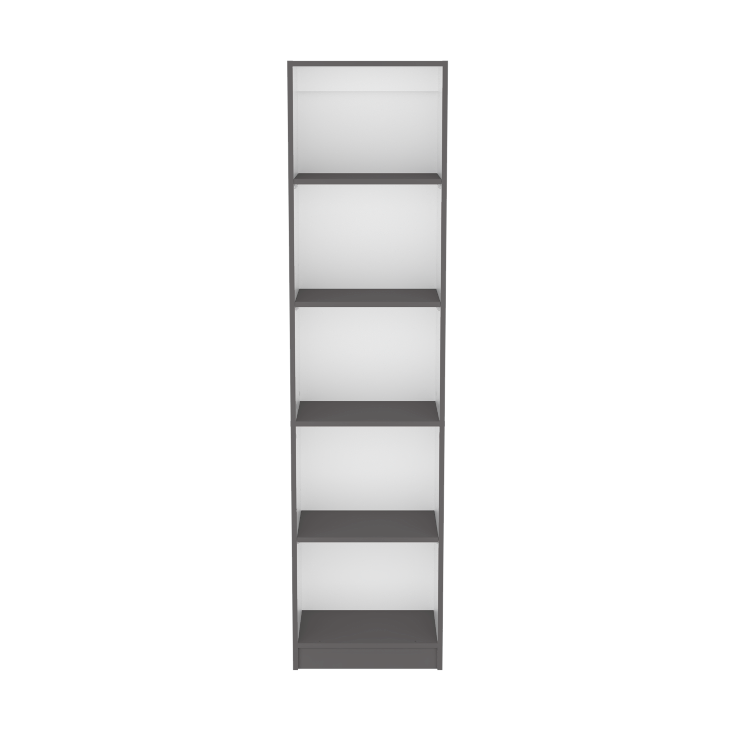 LOVMOR Vinton XS Bookcase Compact Bookshelf with Multiple Shelves Matt Gray White - Image 2