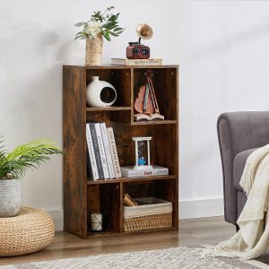 Vecelo 5 Cube Modern Bookcases 3 Tier Bookshelves High Cubby Storage Organizer Vertical or Horizontal Use Available