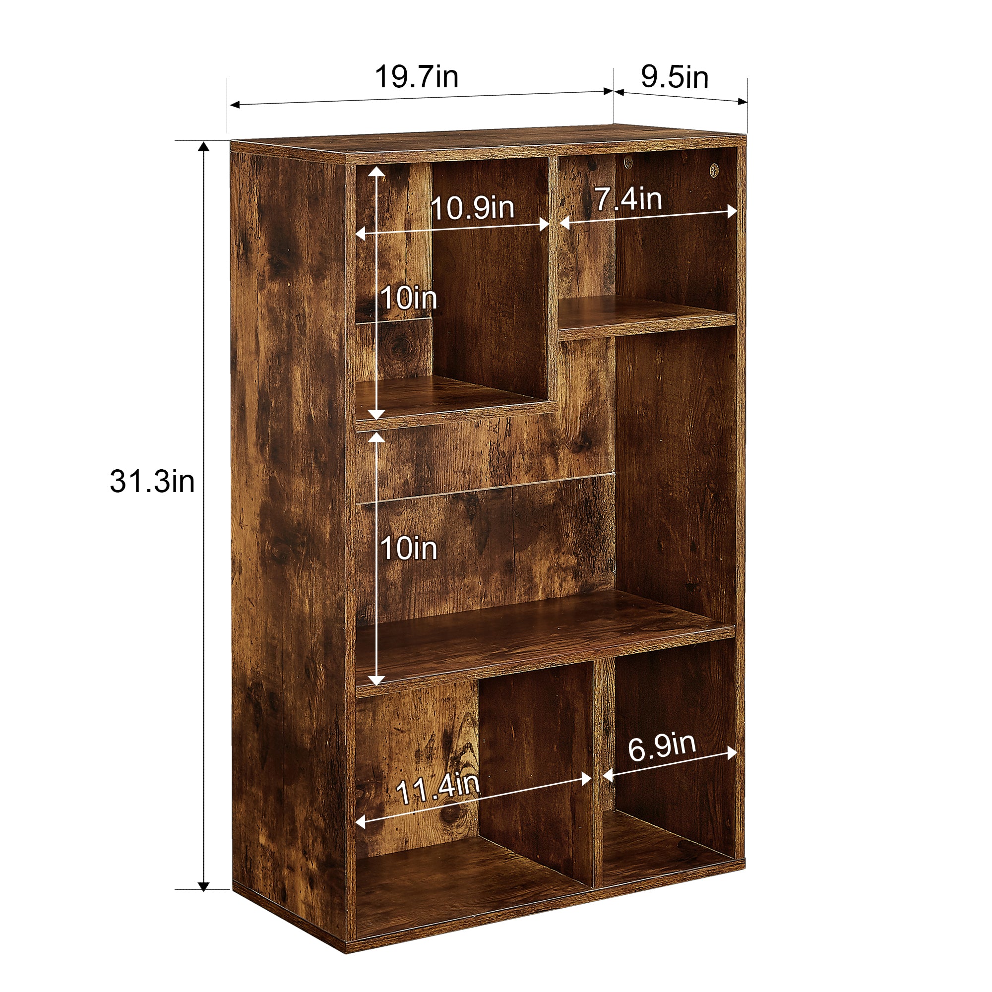 Vecelo 5 Cube Modern Bookcases 3 Tier Bookshelves High Cubby Storage Organizer Vertical or Horizontal Use Available - Image 3