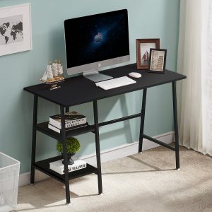 Vecelo 43 Inch Computer Desk with Storage Shelves Home Office Writing Desk Study Table for Small Space