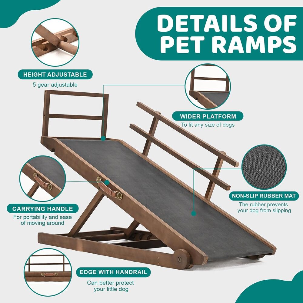 Esazn Foldable Brown Wood Cat Ramp - Image 7