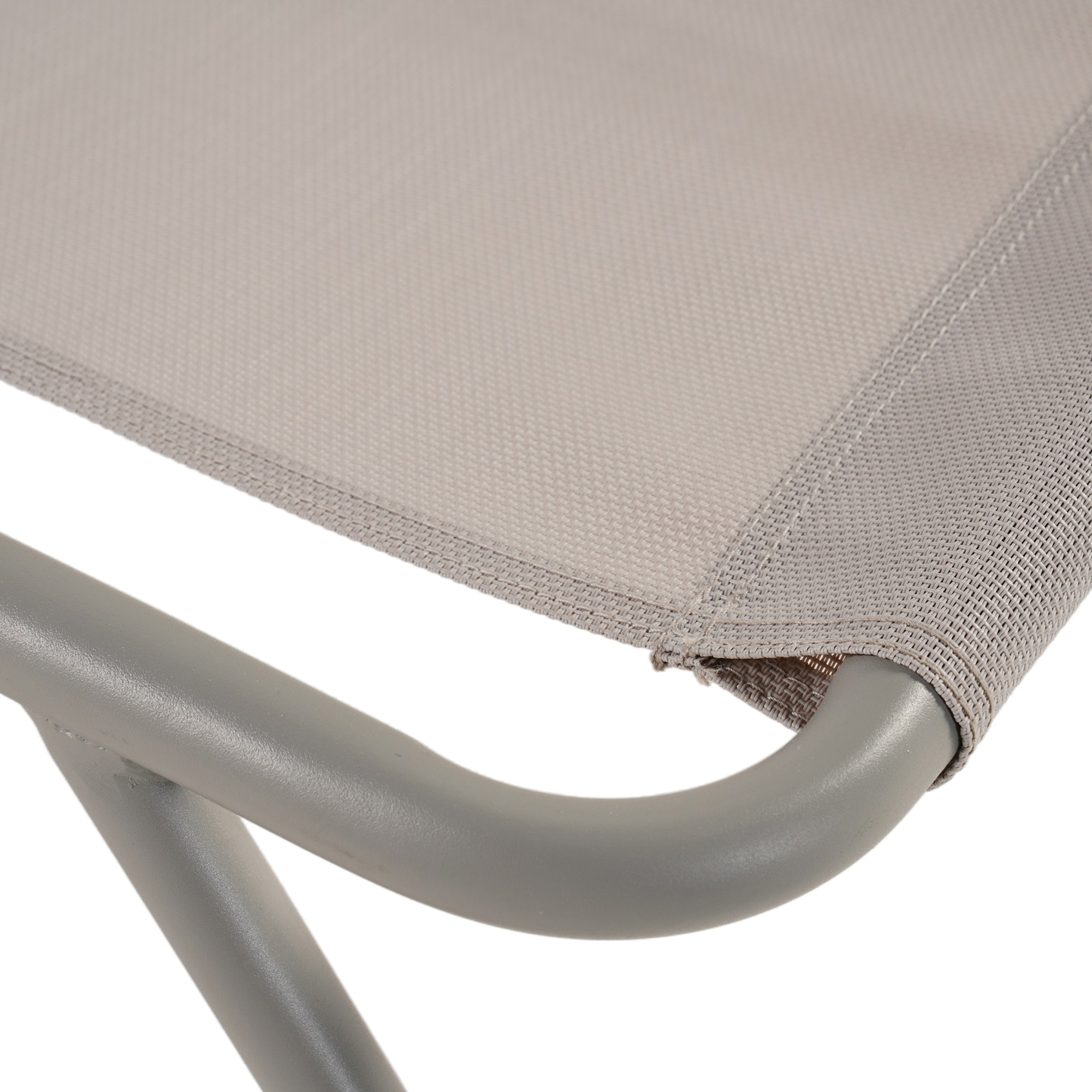Upland Lounge Chair Champagne Gray Metal Frame Glider Chaise Lounge Chair with Light gray Cushioned Seat - Image 8