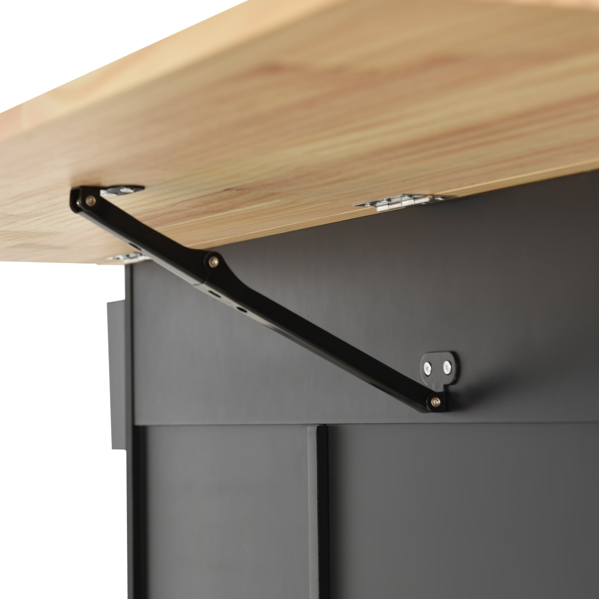 Tatayosi Rolling Mobile Kitchen Island with Solid Wood Top and Locking Wheels Storage Cabinet and Drop Leaf Breakfast BarSpice Rack Towel Rack Drawer (Black) - Image 8